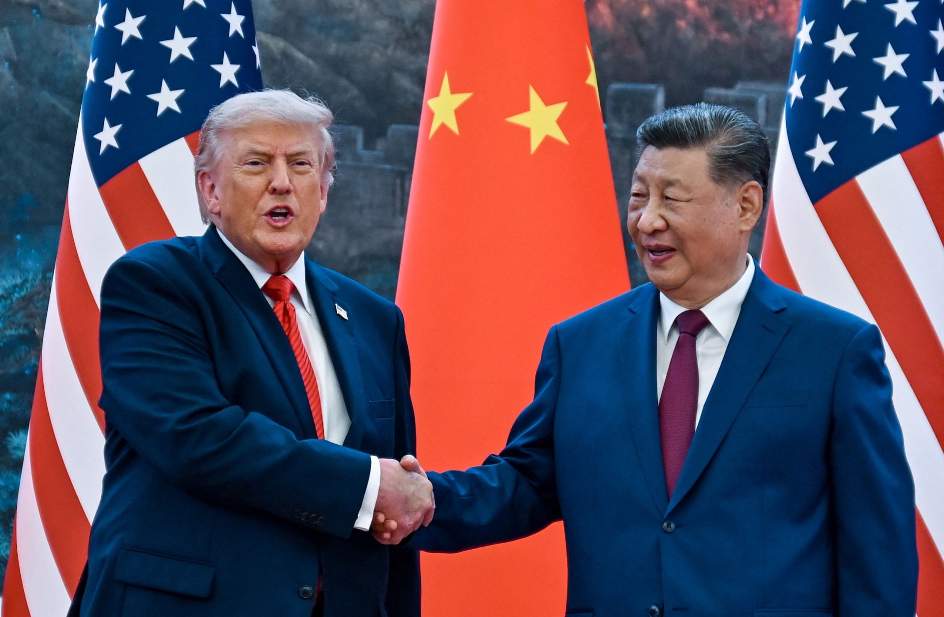 U.S. President Donald Trump (right) shakes hands with Chinese President Xi Jinping at the Great Hall of the People in Beijing on May 14, 2026. U.S. President Donald Trump (right) shakes hands with Chinese President Xi Jinping at the Great Hall of the People in Beijing on May 14, 2026.