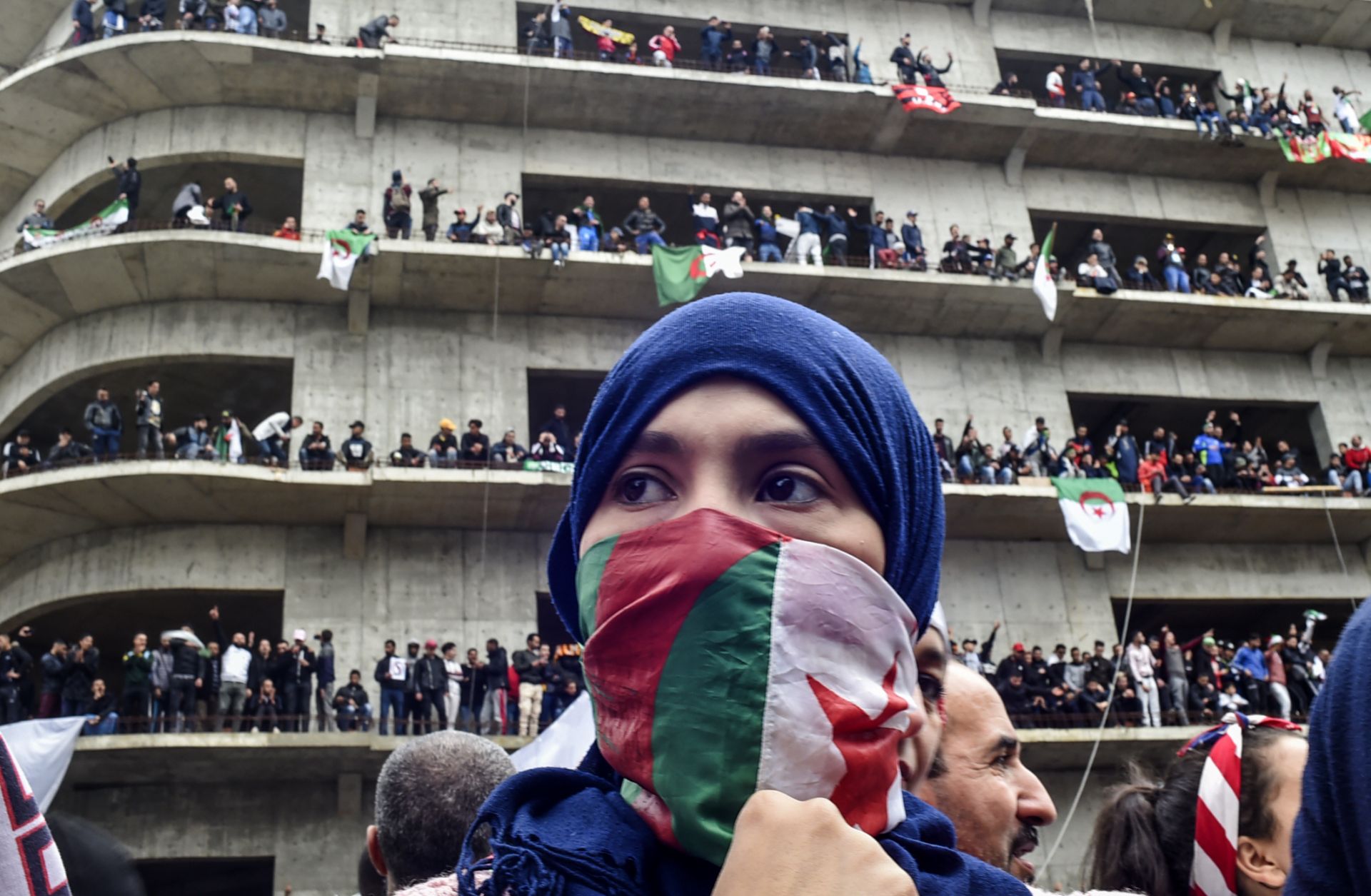 Protesters rally in Algiers on March 8 against President Abdel Aziz Bouteflika's bid for a fifth term. Bouteflika announced on March 11 that he would not seek re-election and then postponed the country's April 18 presidential election.