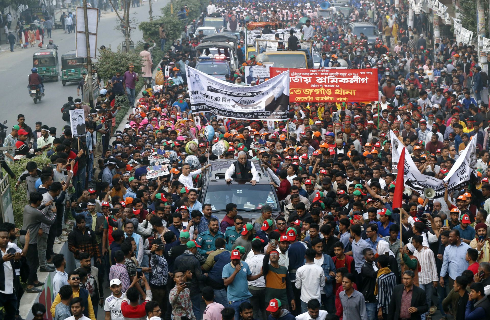An Awami League campaign rally Jan. 4, 2024, in Dhaka, Bangladesh.