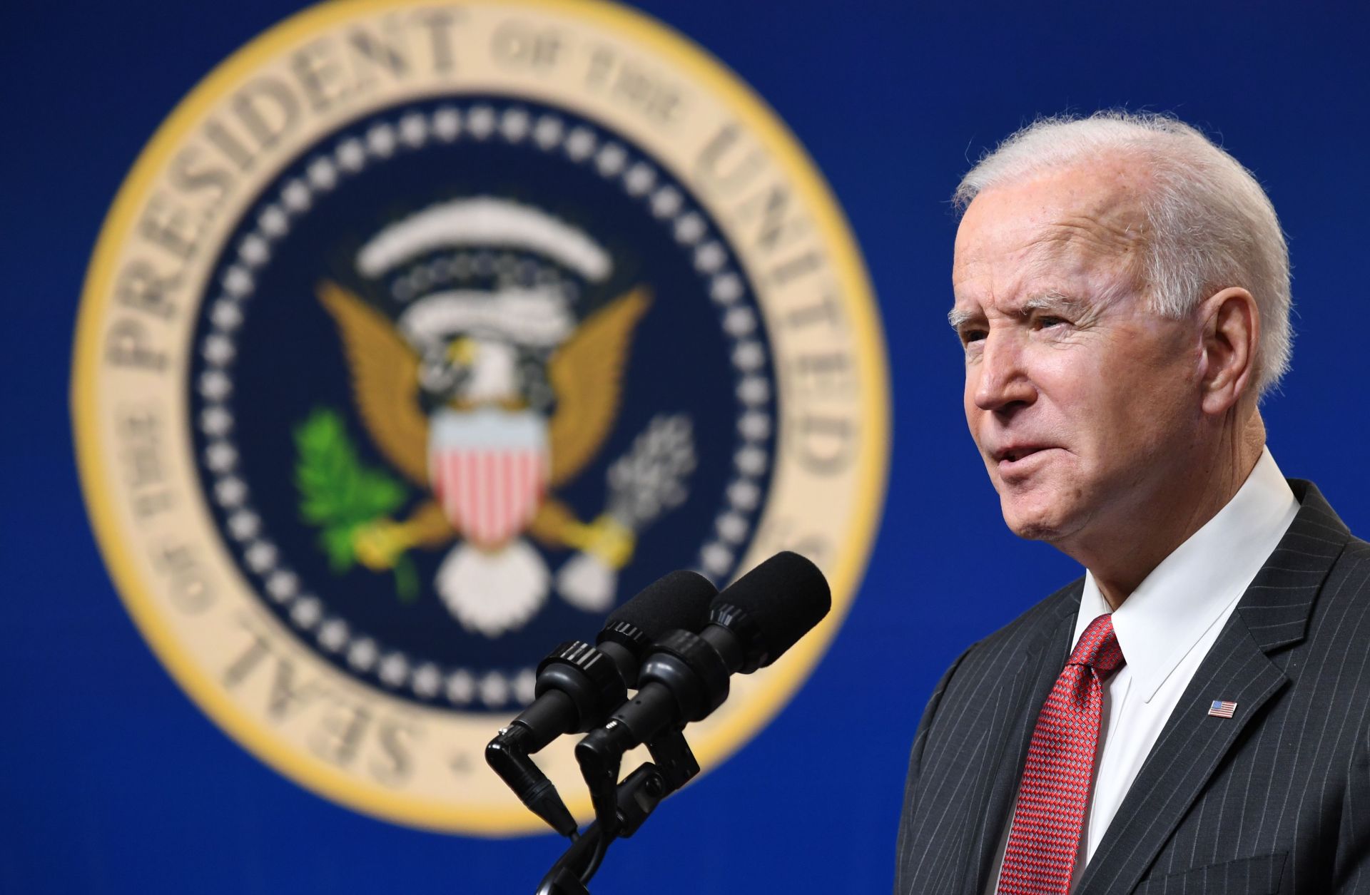 U.S. President Joe Biden speaks about the situation in Myanmar following the recent military coup in Washington D.C. on Feb. 10, 2021. 