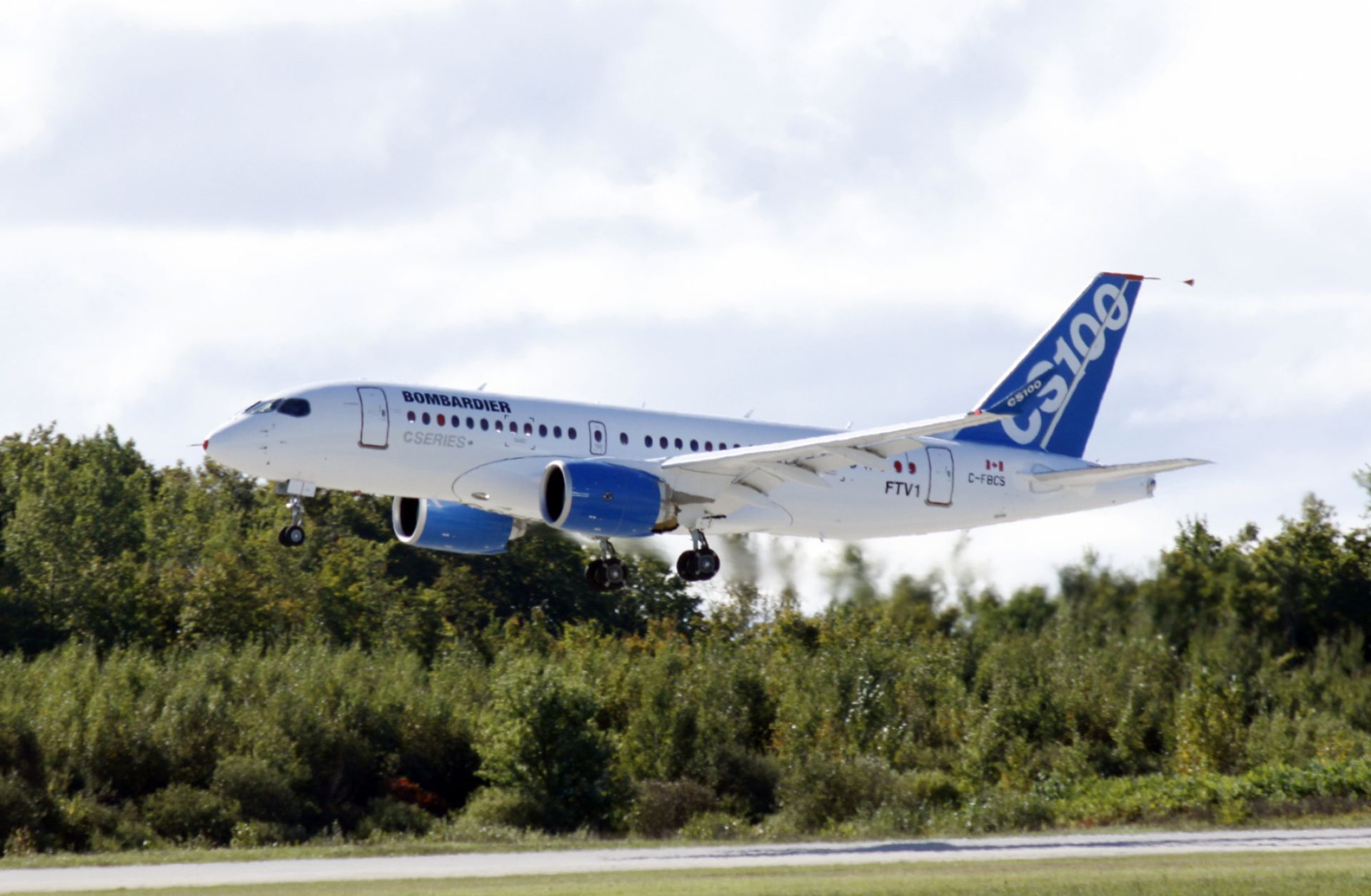 A new Bombardier C Series aircraft takes flight. 