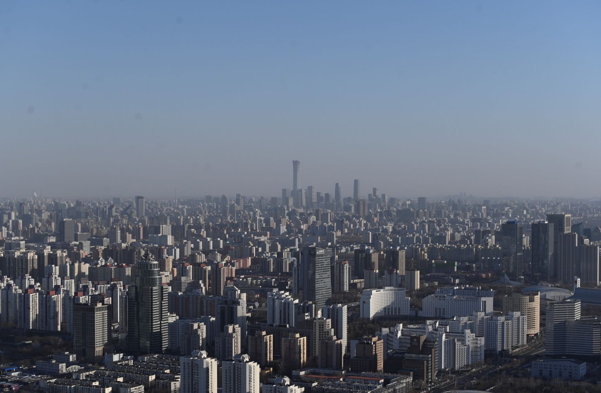 This picture shows the skyline of Beijing on Feb. 3, 2021.