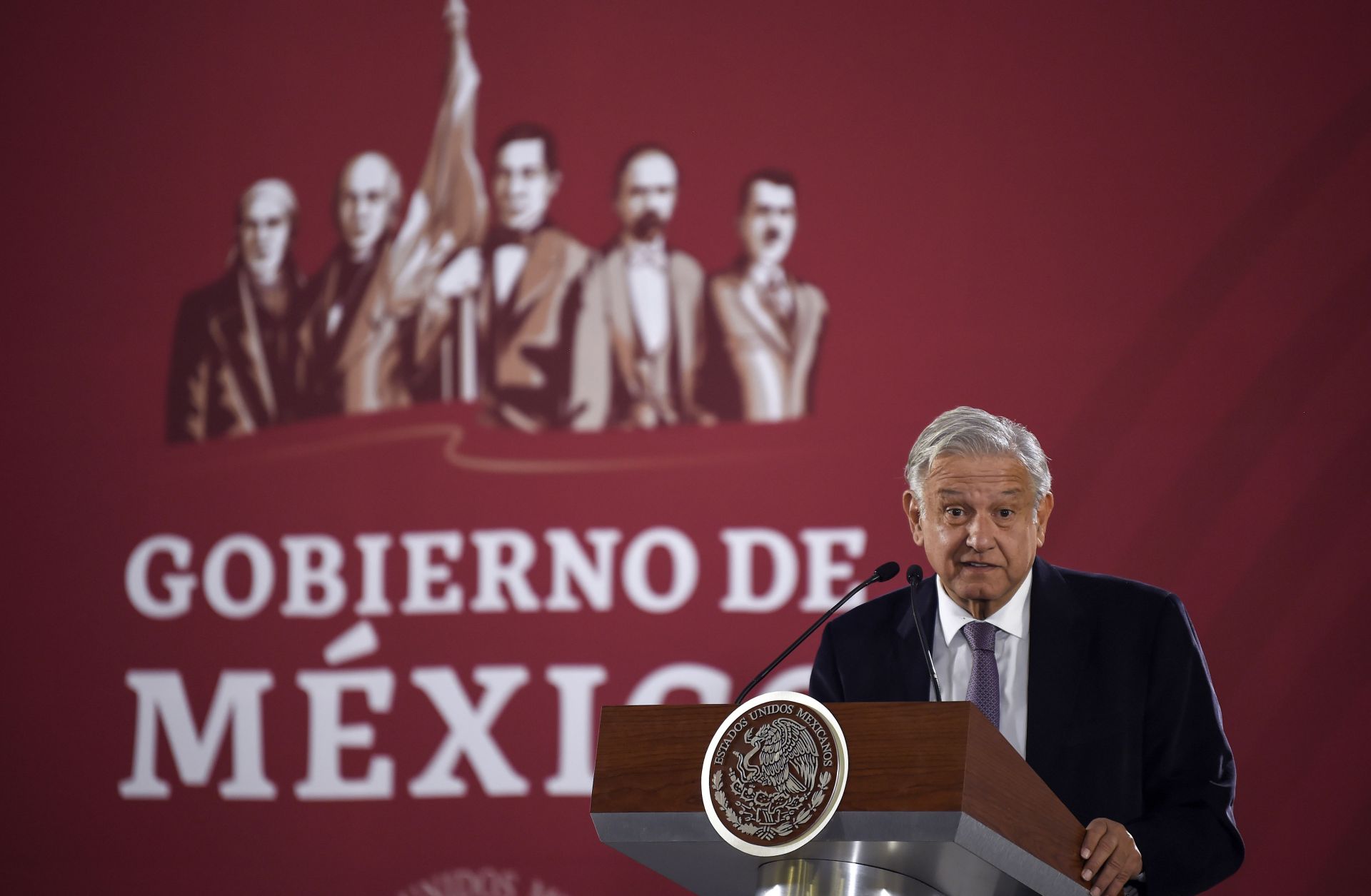Mexican President Andres Manuel Lopez Obrador answers questions during a news conference in Mexico City on Dec. 14, 2018.
