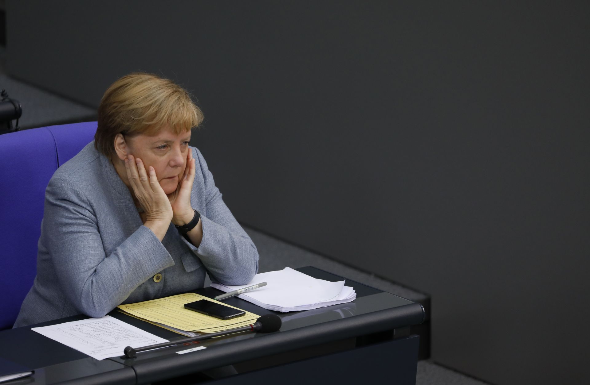 German Chancellor Angela Merkel in the Bundestag during a budget debate on Sept. 10, 2019, in Berlin.