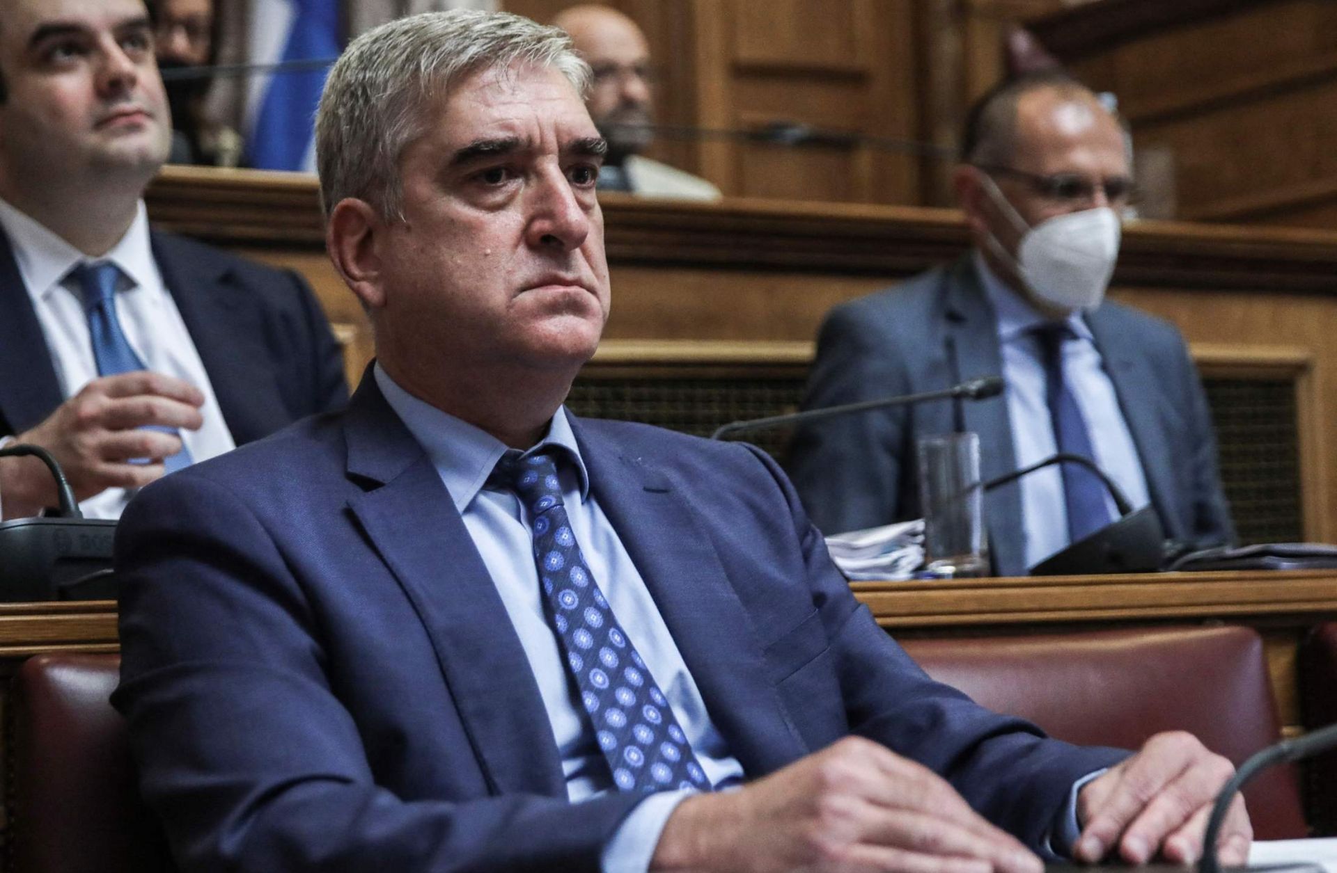 Greece's then-intelligence chief Panagiotis Kontoleon is seen in Athens on July 29, 2022. Several days later, Kontoleon resigned amid a scandal involving the alleged spying of an opposition politician.