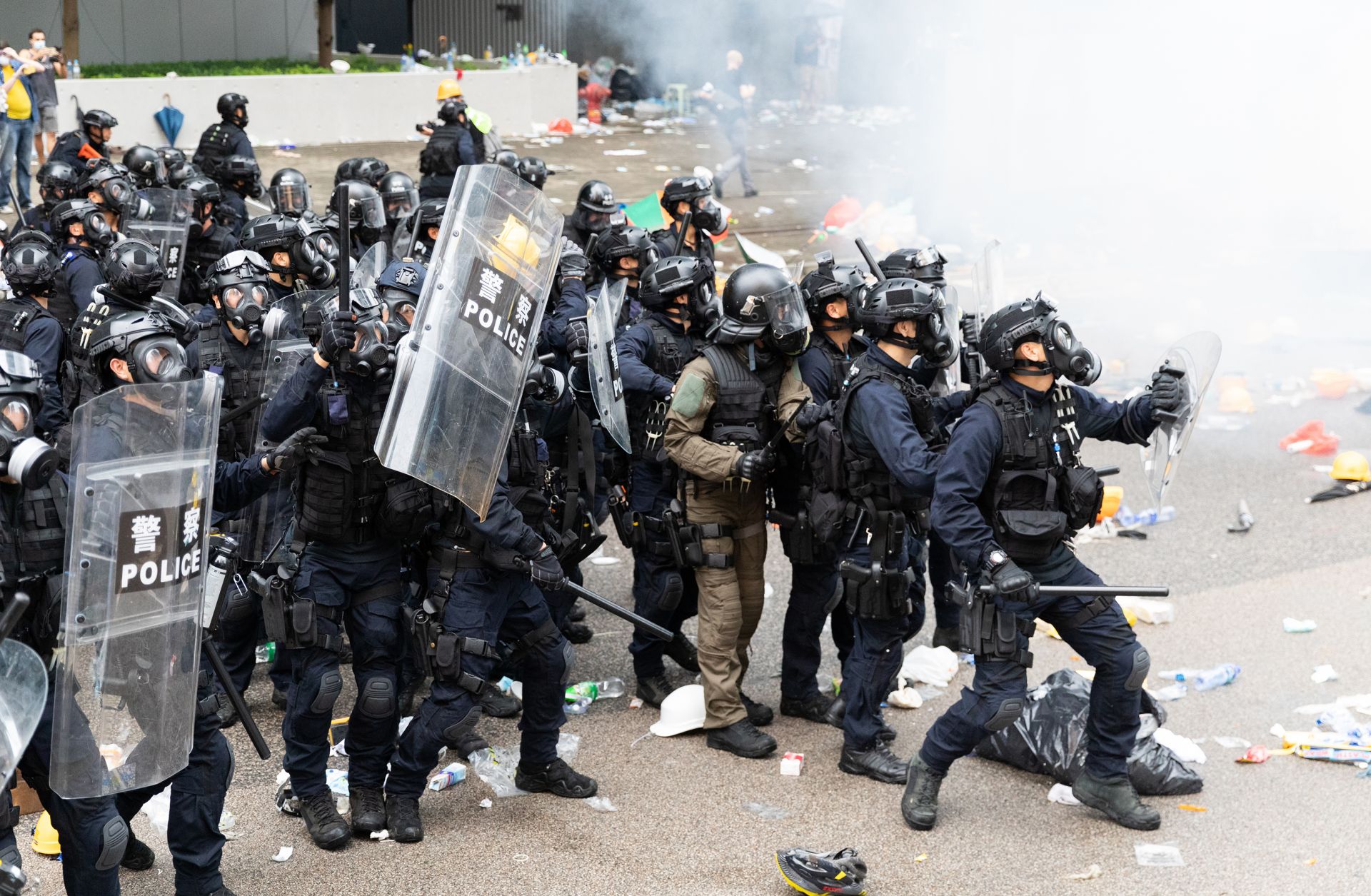 An anti-extradition bill protest in Hong Kong on June 12, 2019.