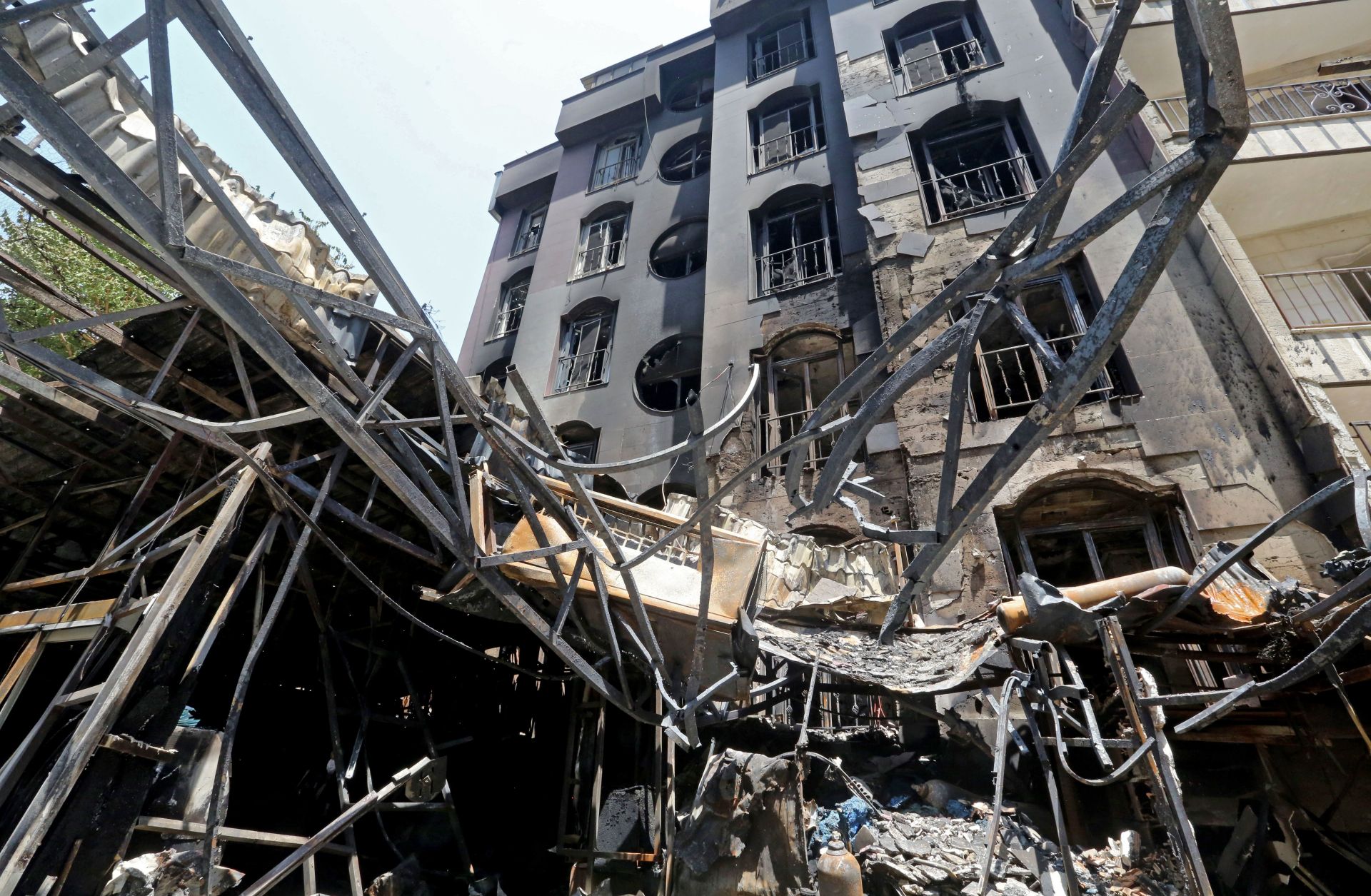 A photo shows the site of a recent gas explosion at the Sina Medical Center in Tehran, Iran, on July 1, 2020. 19 people were killed in the blast. A photo shows the site of a recent gas explosion at the Sina Medical Center in Tehran, Iran, on July 1, 2020. 19 people were killed in the blast.