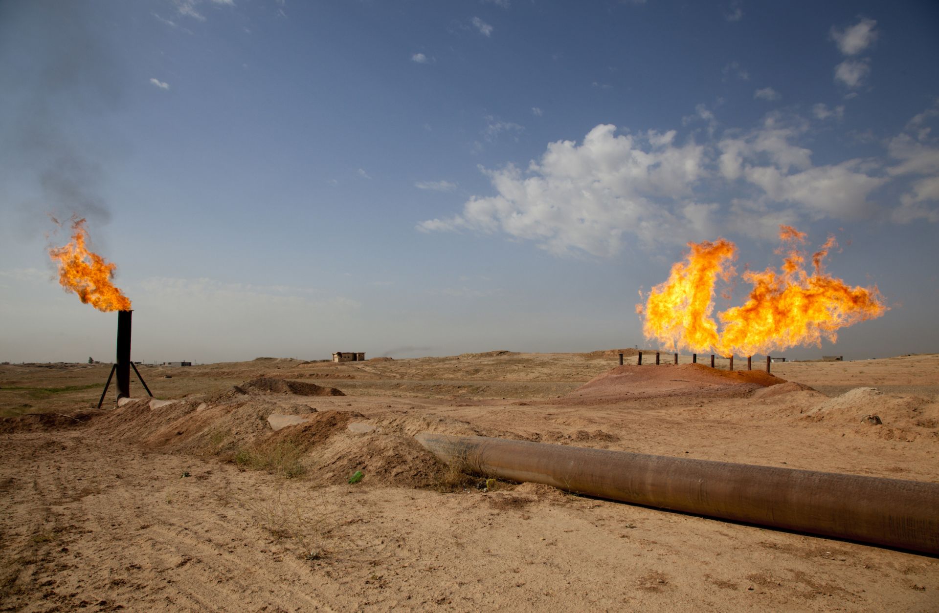 A view of a gas flare in Kirkuk, the oil-rich city in northern Iraq. 