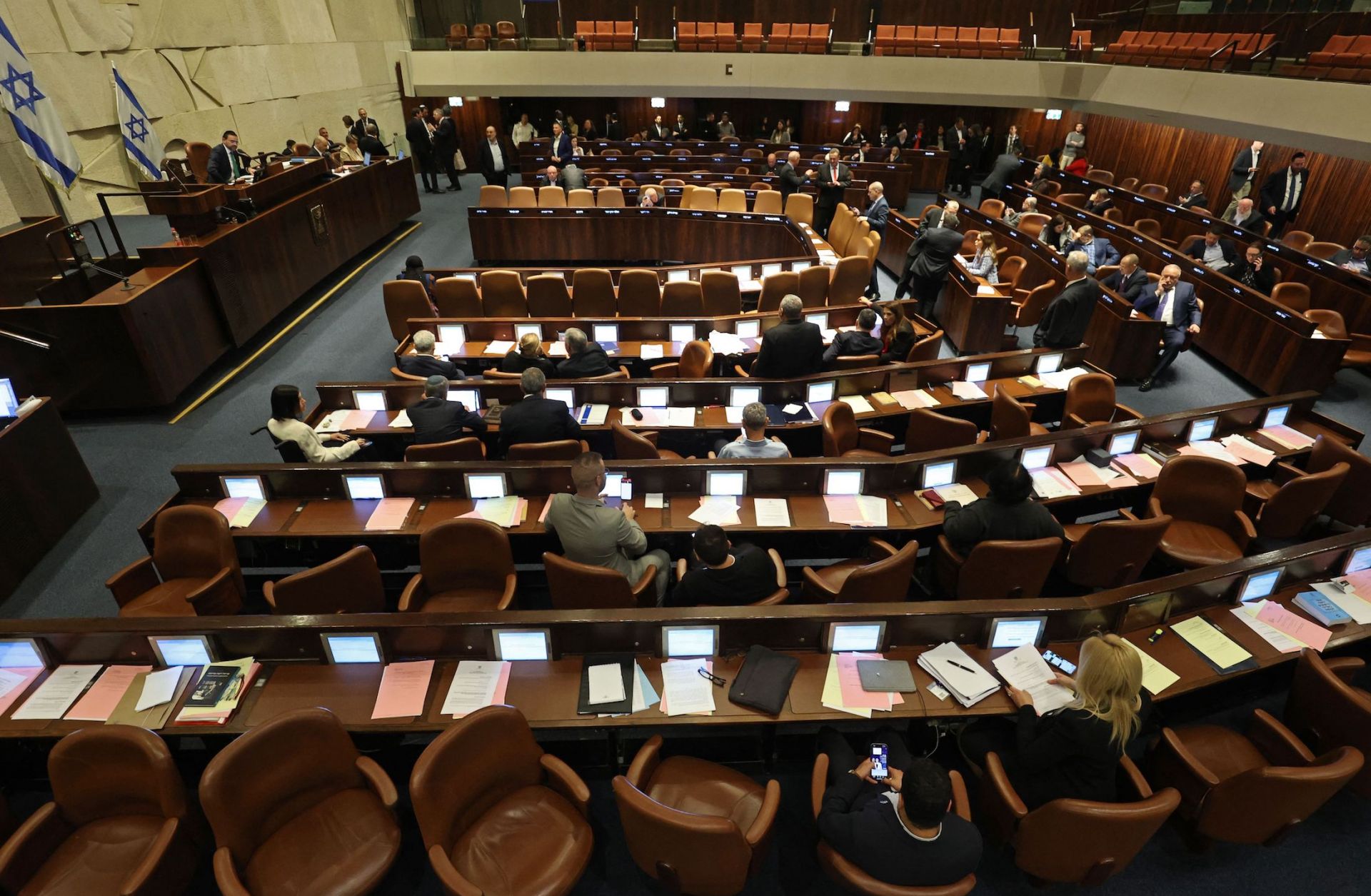 A general view shows a Knesset session in Jerusalem, Israel, on March 20, 2023. 
