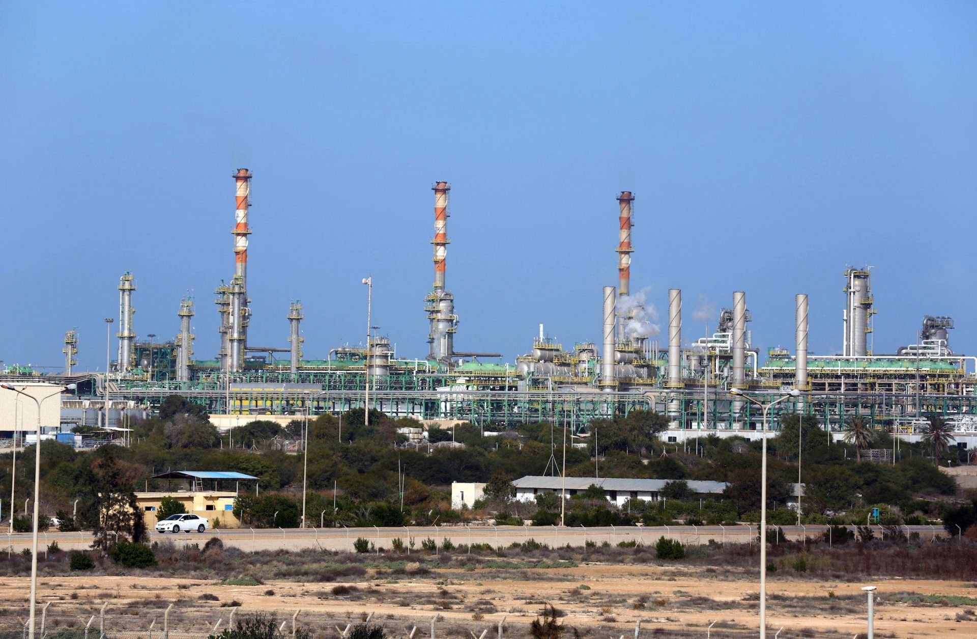 A photo shows the Mellitah Oil and Gas terminal in western Libya, which is a joint venture between Italy's Eni and Libya's National Oil Company. 