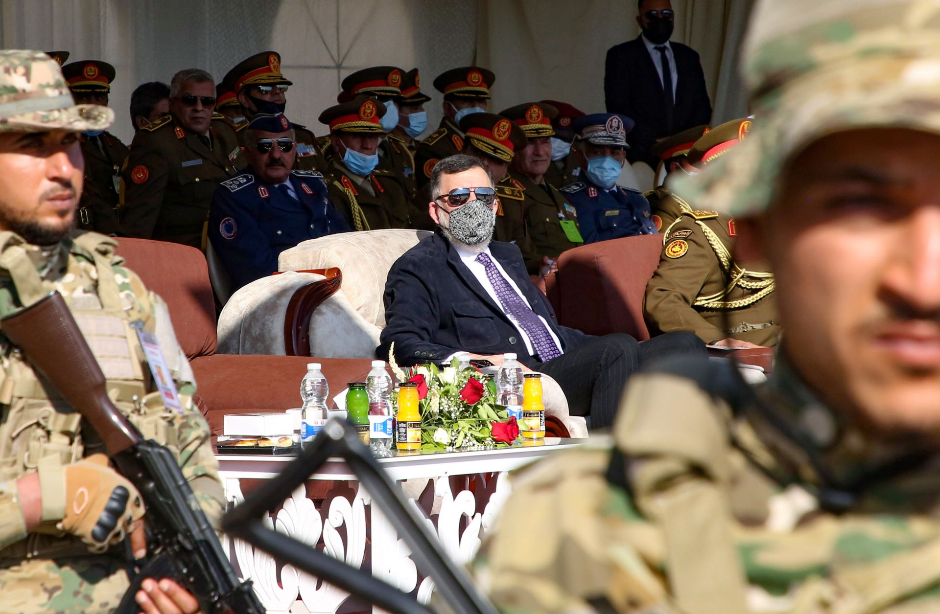 Fayez al-Sarraj, the prime minister of Libya's U.N.-recognized GNA, attends a military parade marking the 69th anniversary of Libyan independence Dec. 24, 2020, in the capital of Tripoli.