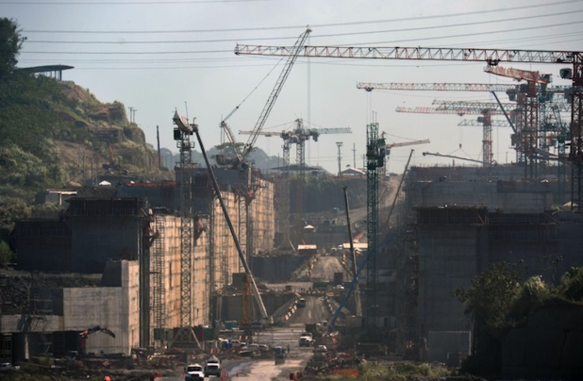 The Panama Canal locks in Colon, 110 kilometers (68 miles) northwest of Panama City, Jan. 17, 2014.