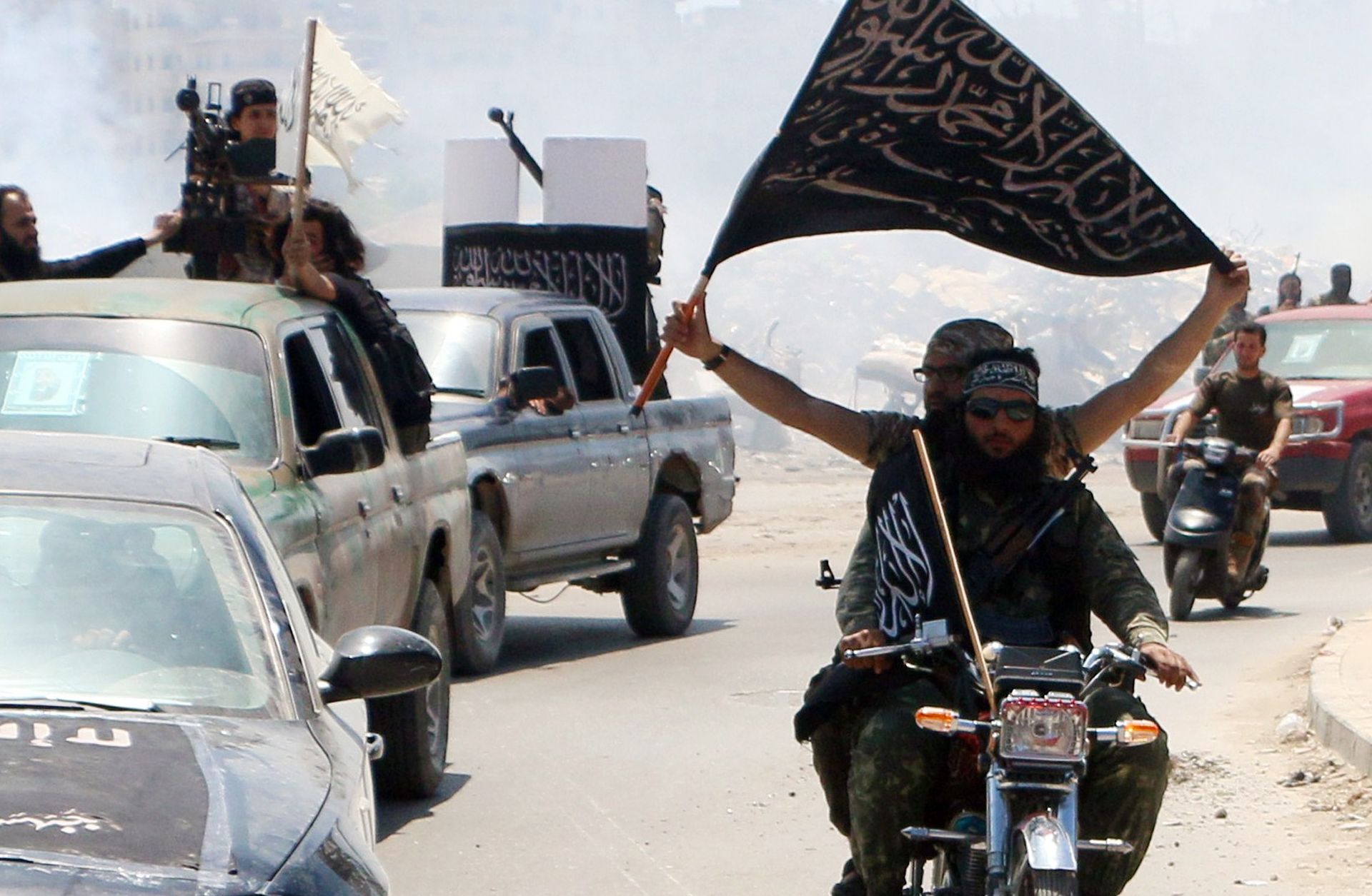 Fighters from Al-Qaeda's Syrian affiliate, Jabhat al-Nusra
