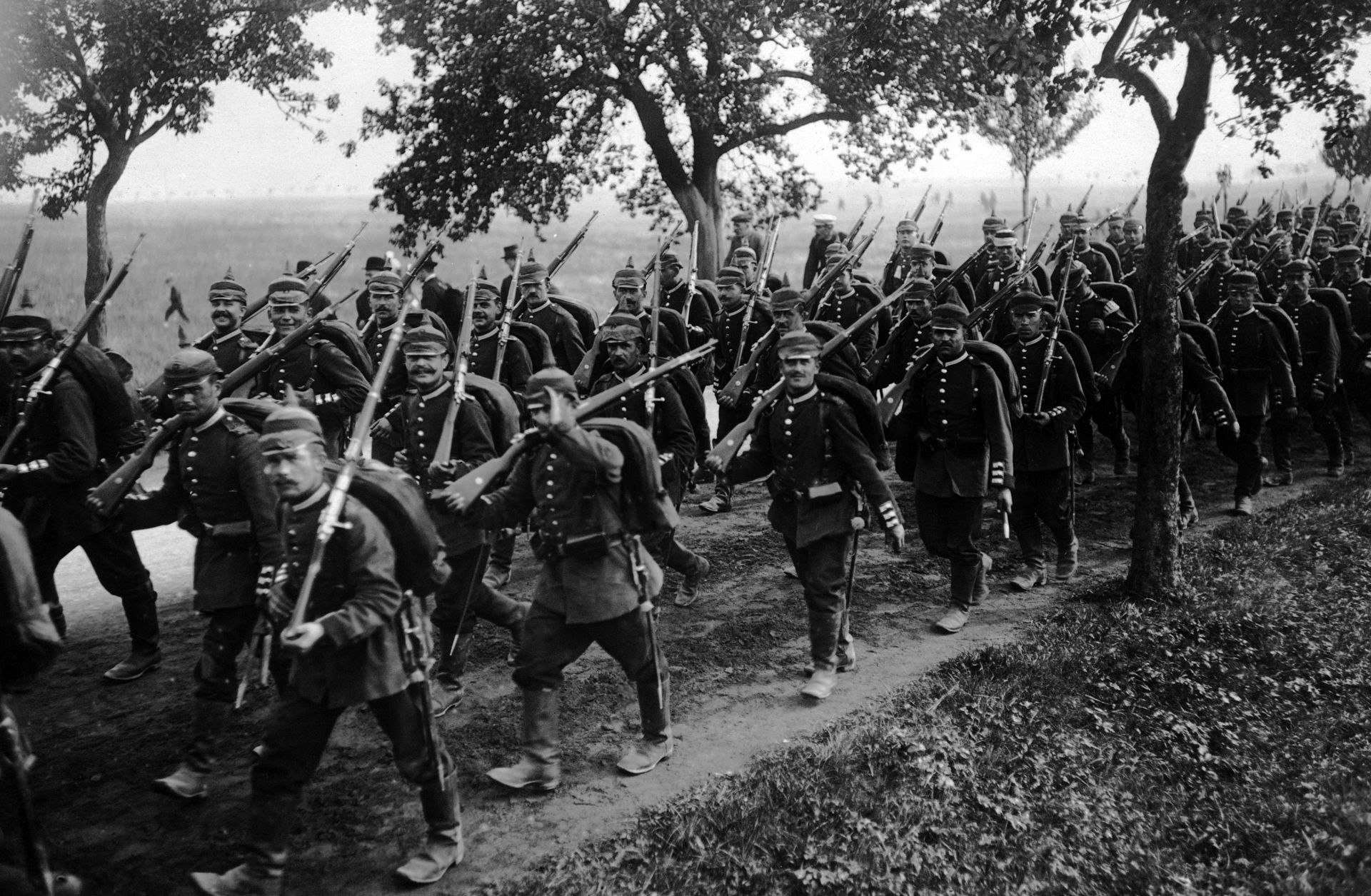German infantry in training a month before the start of World War I, June 30, 1914. 