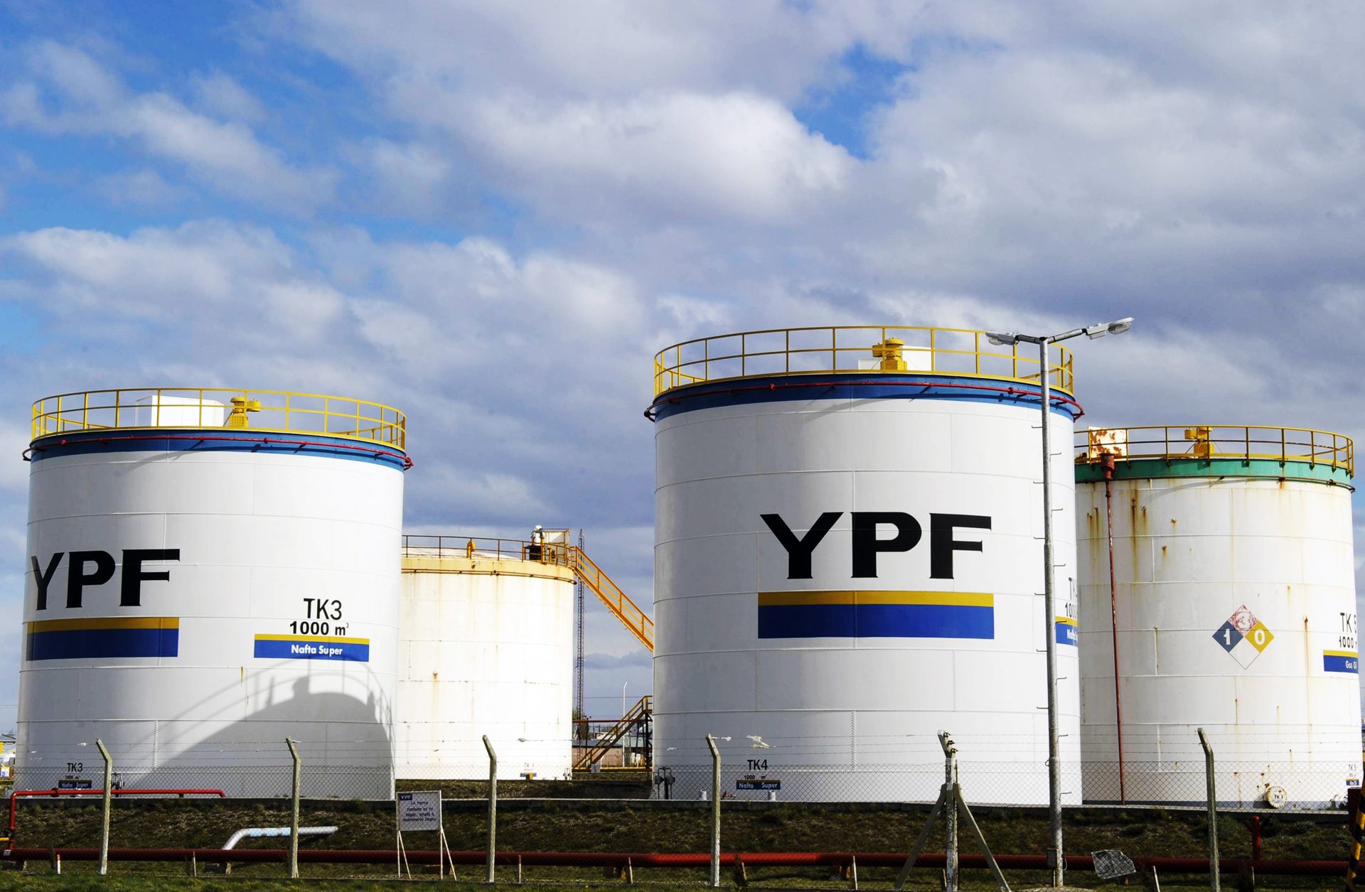 YPF gasoline tanks in Rio Gallegos, Argentina