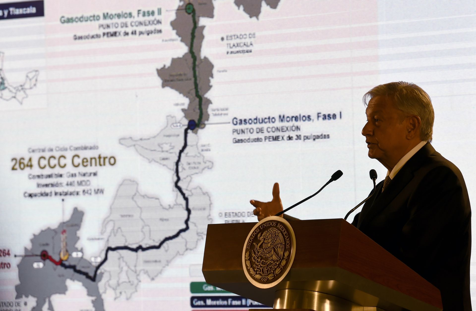 Mexican President Andres Manuel Lopez Obrador speaks during a press conference in February 2019. 