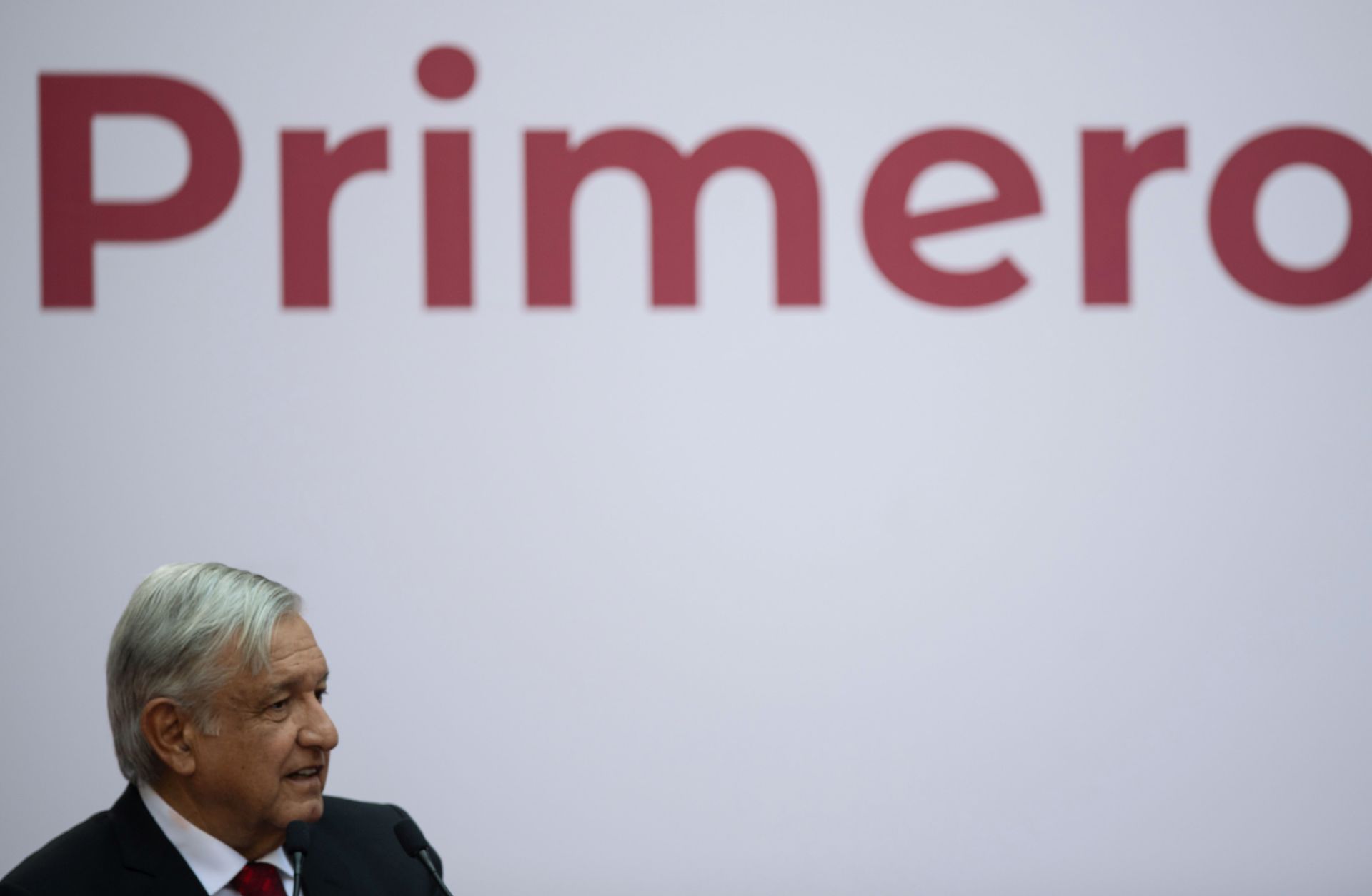 Mexican President Andres Manuel Lopez Obrador discusses his first 100 days in office in Mexico City on March 11, 2019.