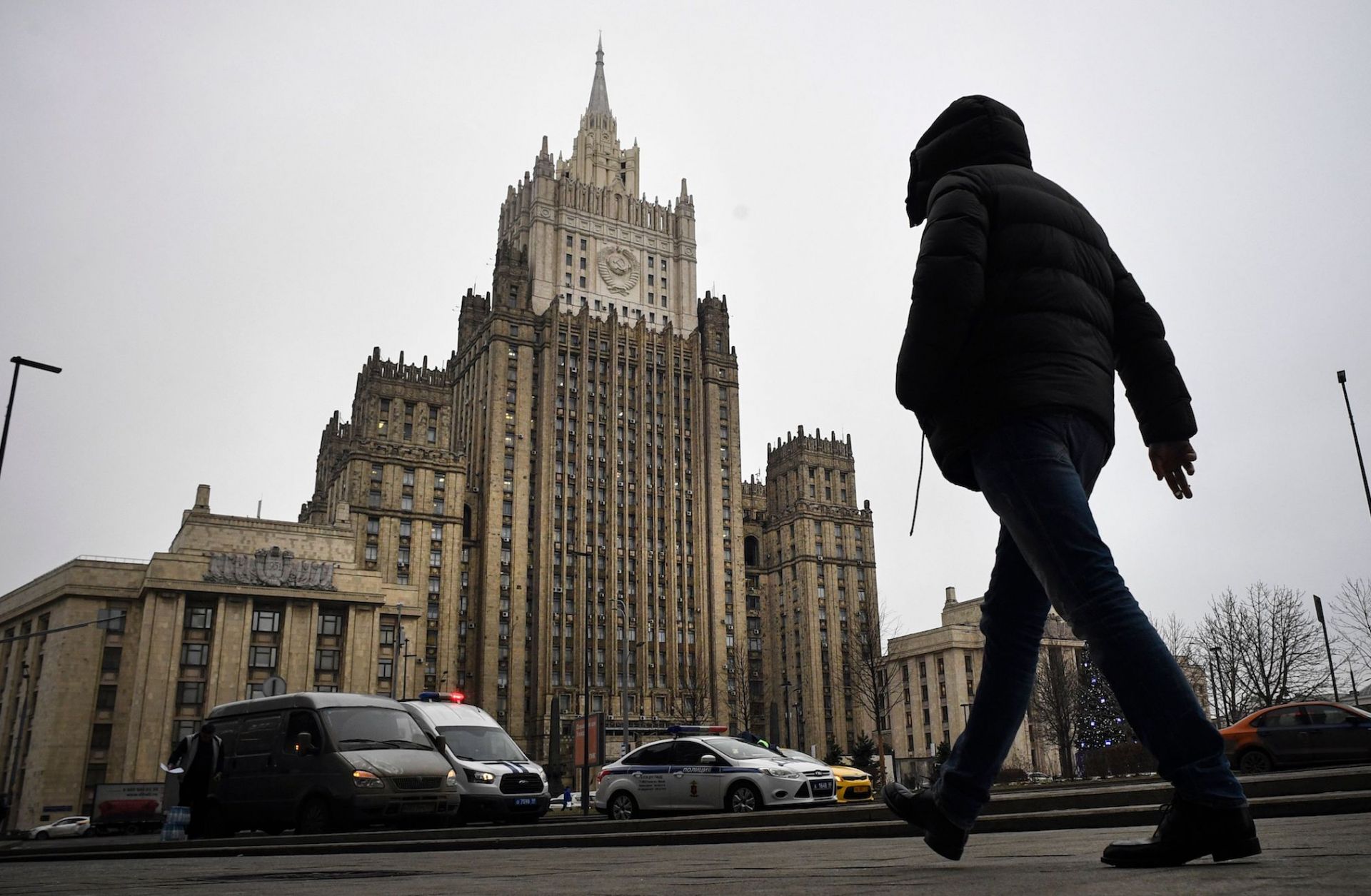 Russian Foreign Ministry headquarters in Moscow on Dec. 22, 2020. Russian opposition leader Alexei Navalny is scheduled to fly back to Moscow on Jan. 17, 2021, after spending the past six months in Germany, to where he was medically evacuated in August 2020 after an alleged assassination attempt by Russian security services. Russian Foreign Ministry headquarters in Moscow on Dec. 22, 2020.