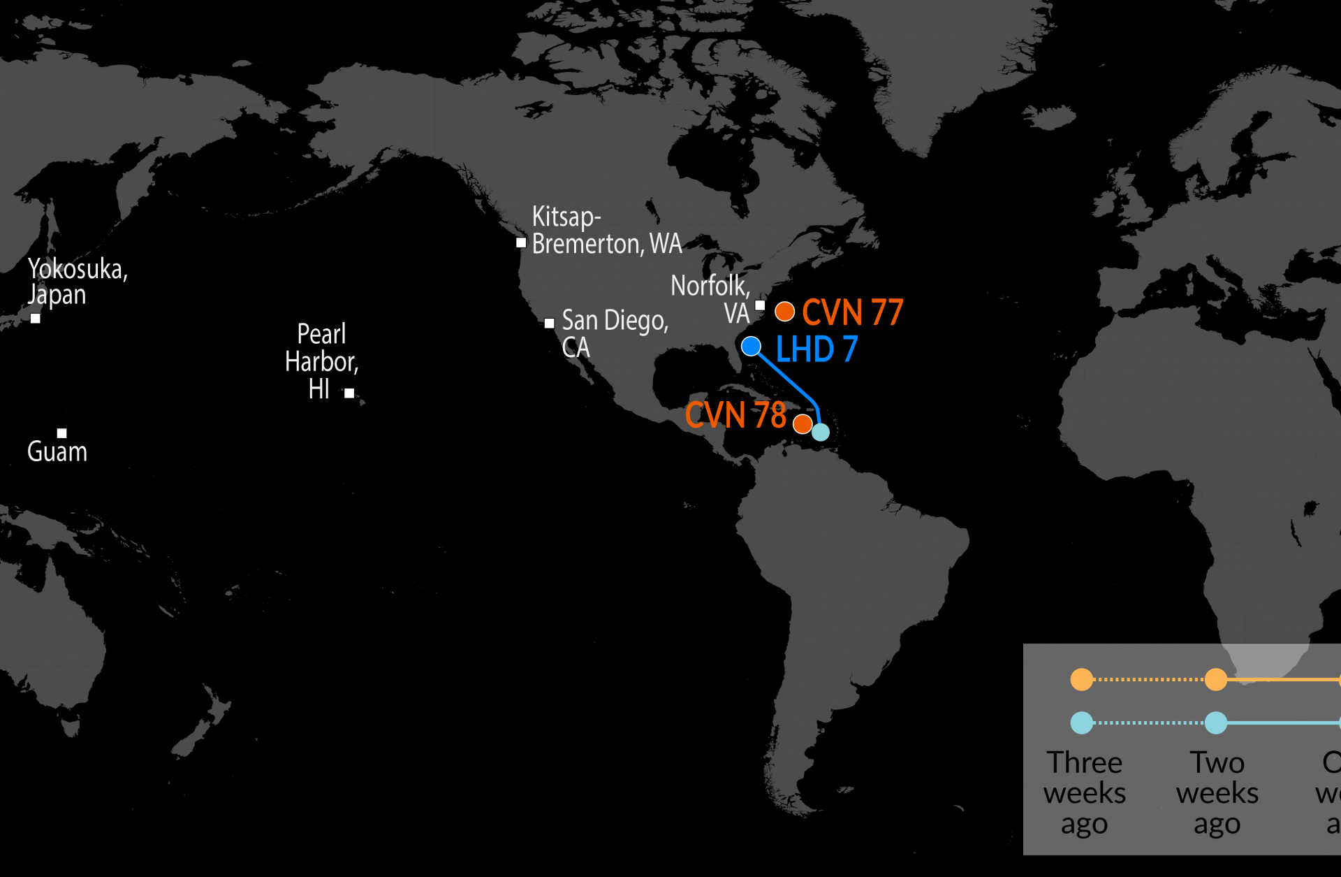 A Map of U.S. Naval Assets