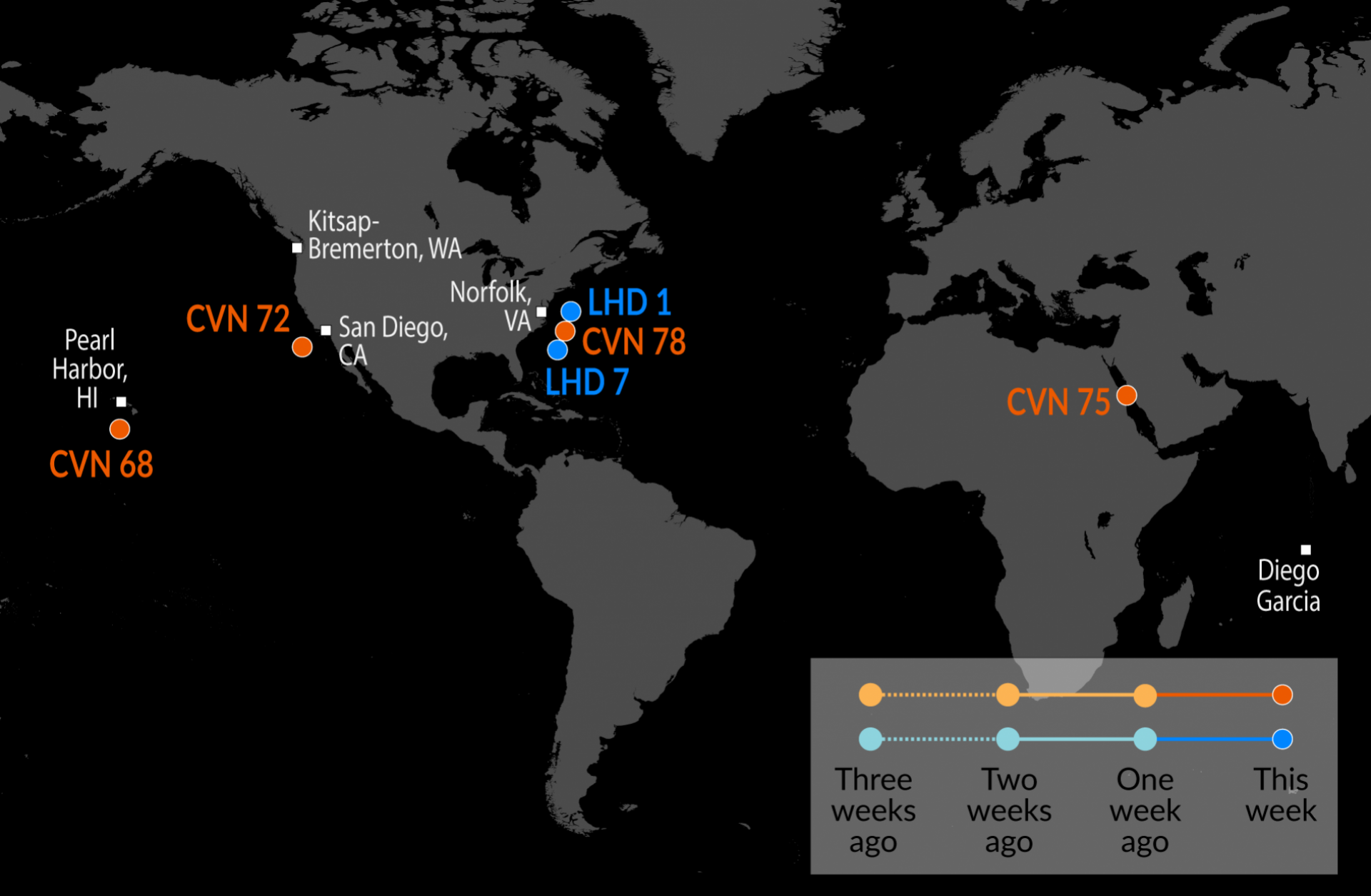 A Map of U.S. Naval Assets