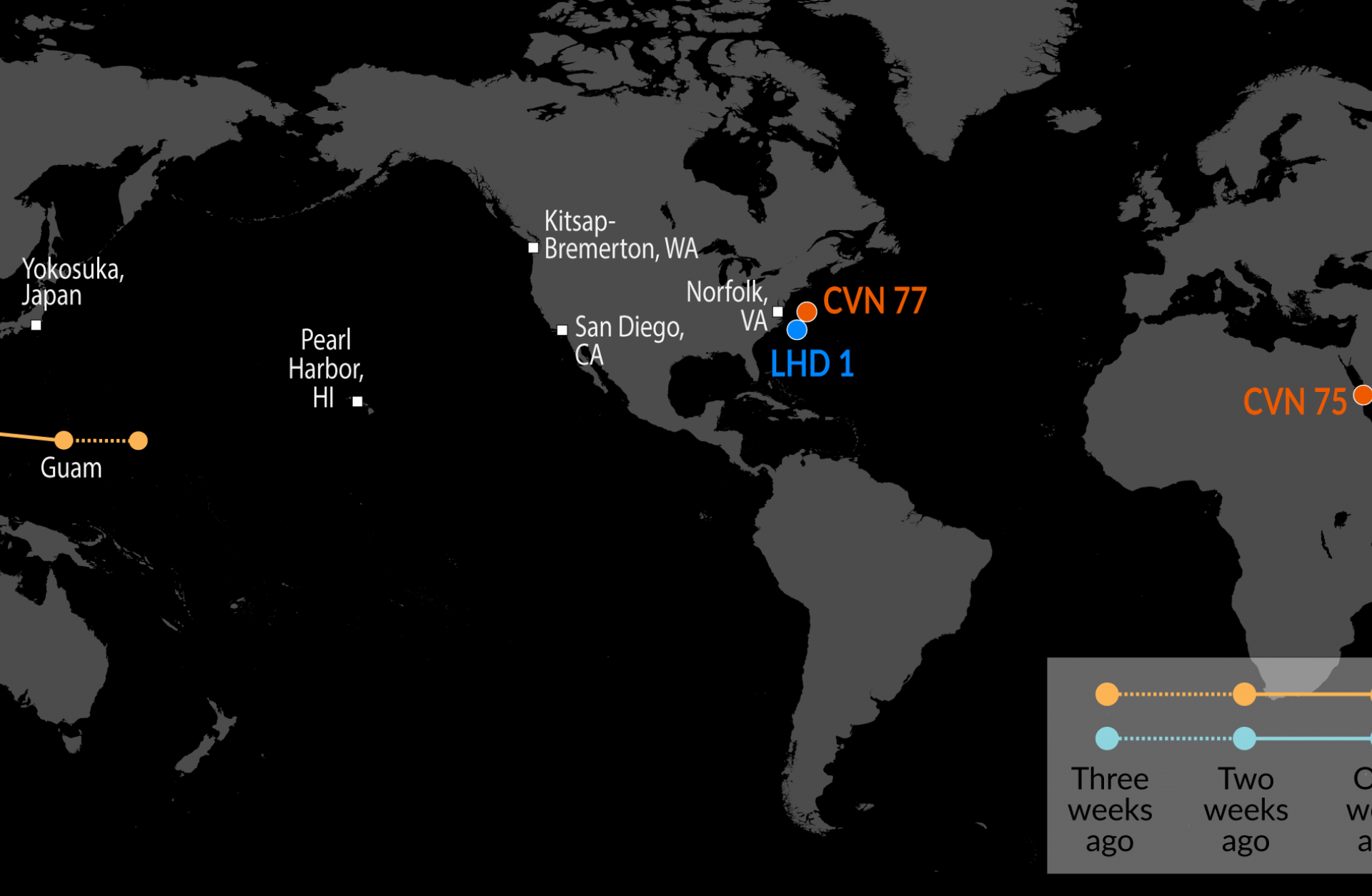 A Map of U.S. Naval Assets