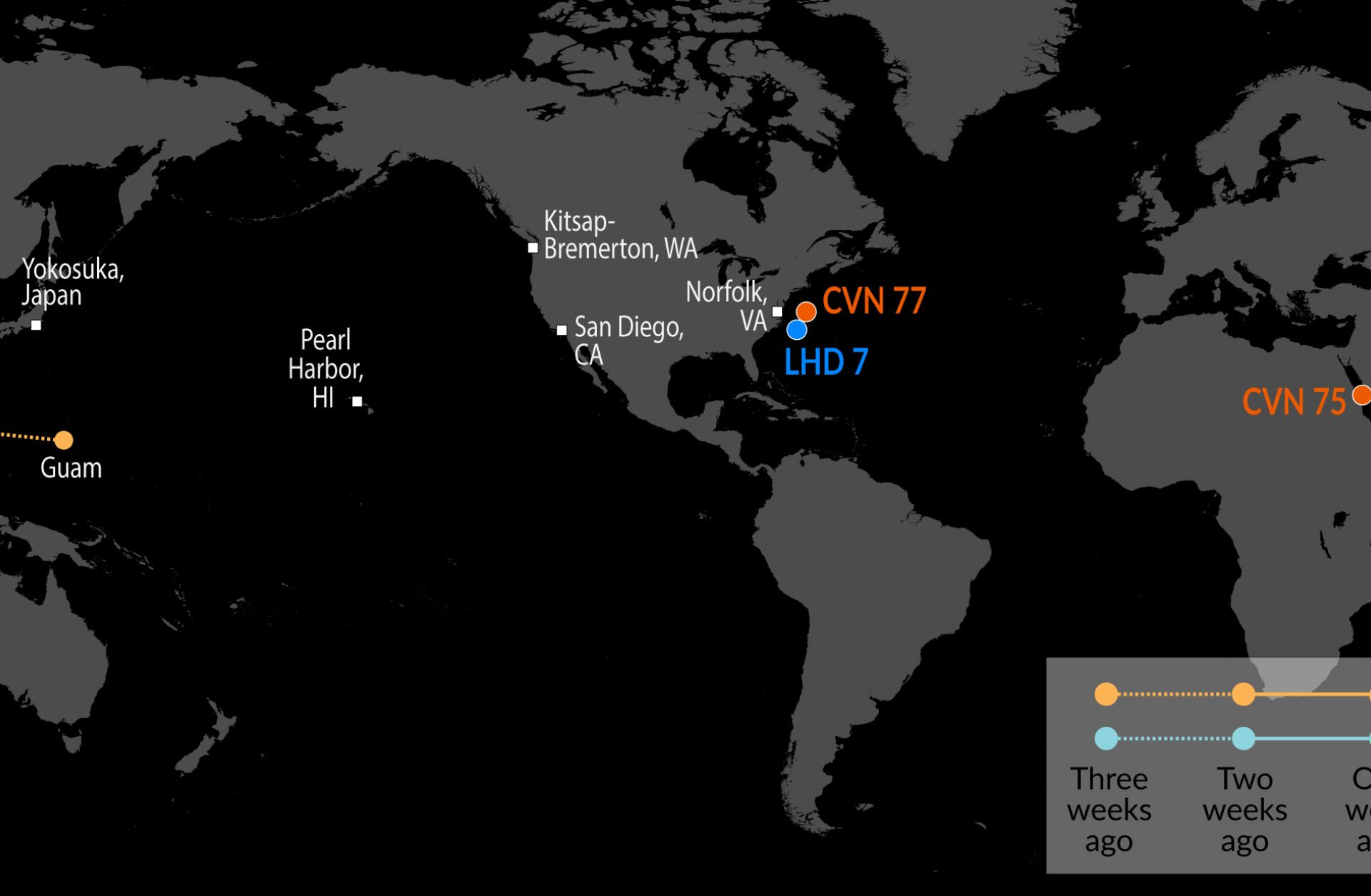 A Map of U.S. Naval Assets