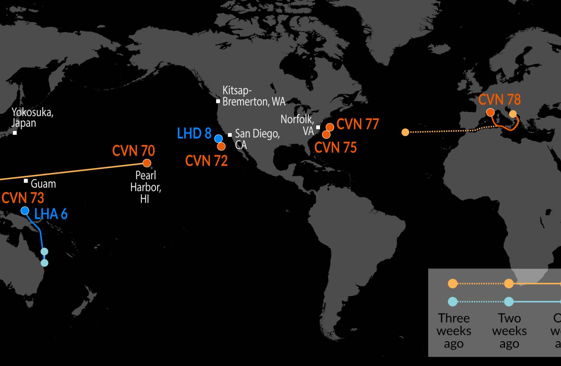 A Map of U.S. Naval Assets 