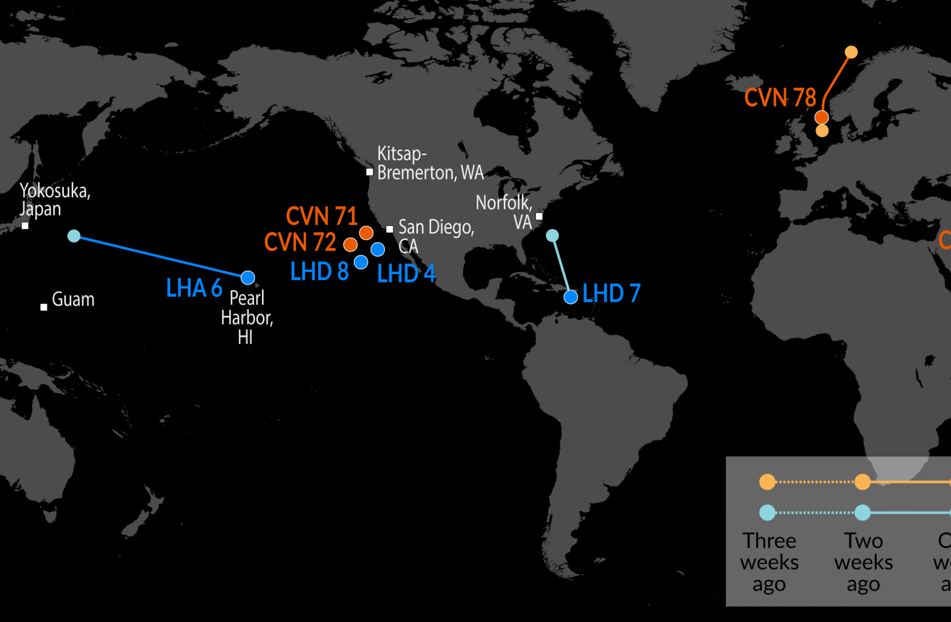 A Map of U.S. Naval Assets