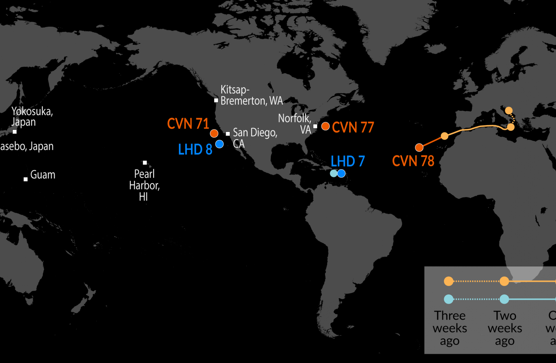 A Map of U.S. Naval Assets