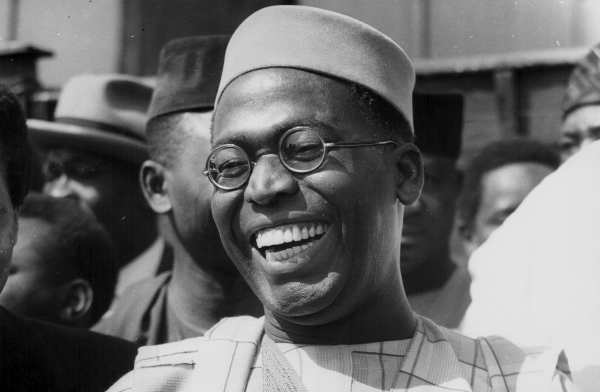 Nigeria's Obafemi Awolowo arrives in London on May 10, 1957. 