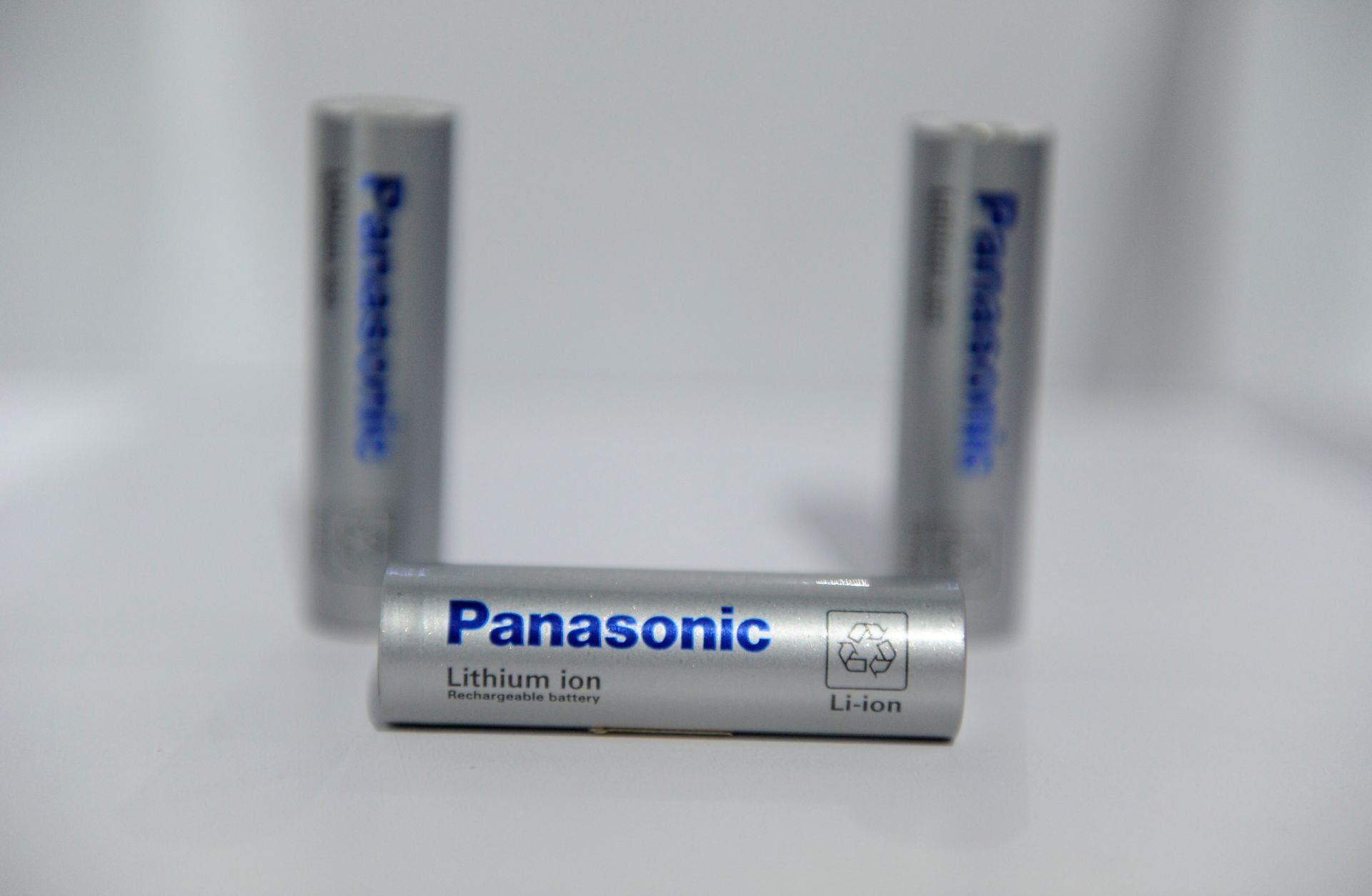 Panasonic's lithium ion batteries are on display.