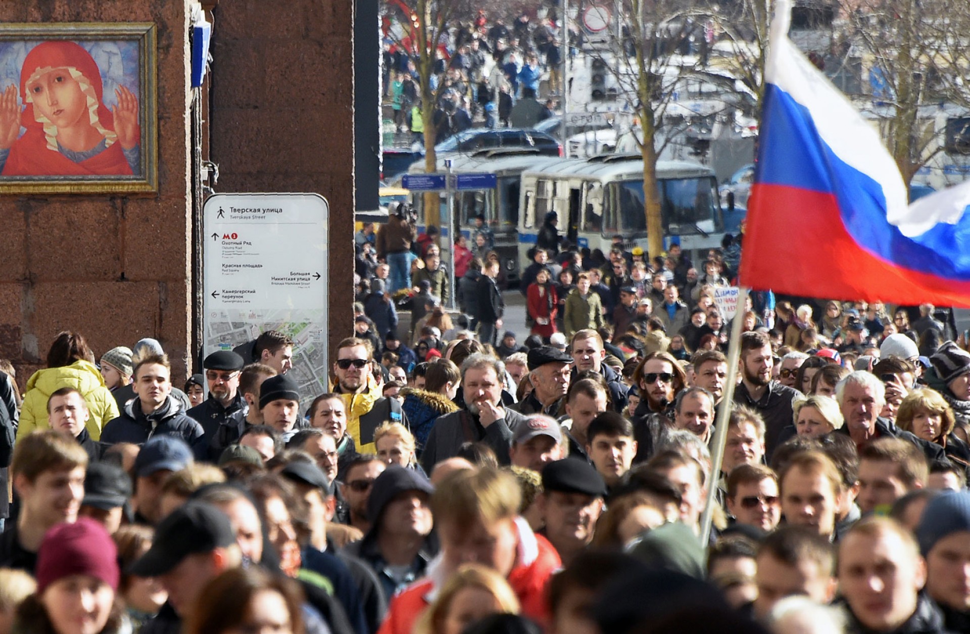Protesters gathered by the thousands in cities across Russia on March 26 to demonstrate against government corruption. Though the protests were far smaller than the mass demonstrations that rocked the Kremlin in 2011-12, they were more widespread.