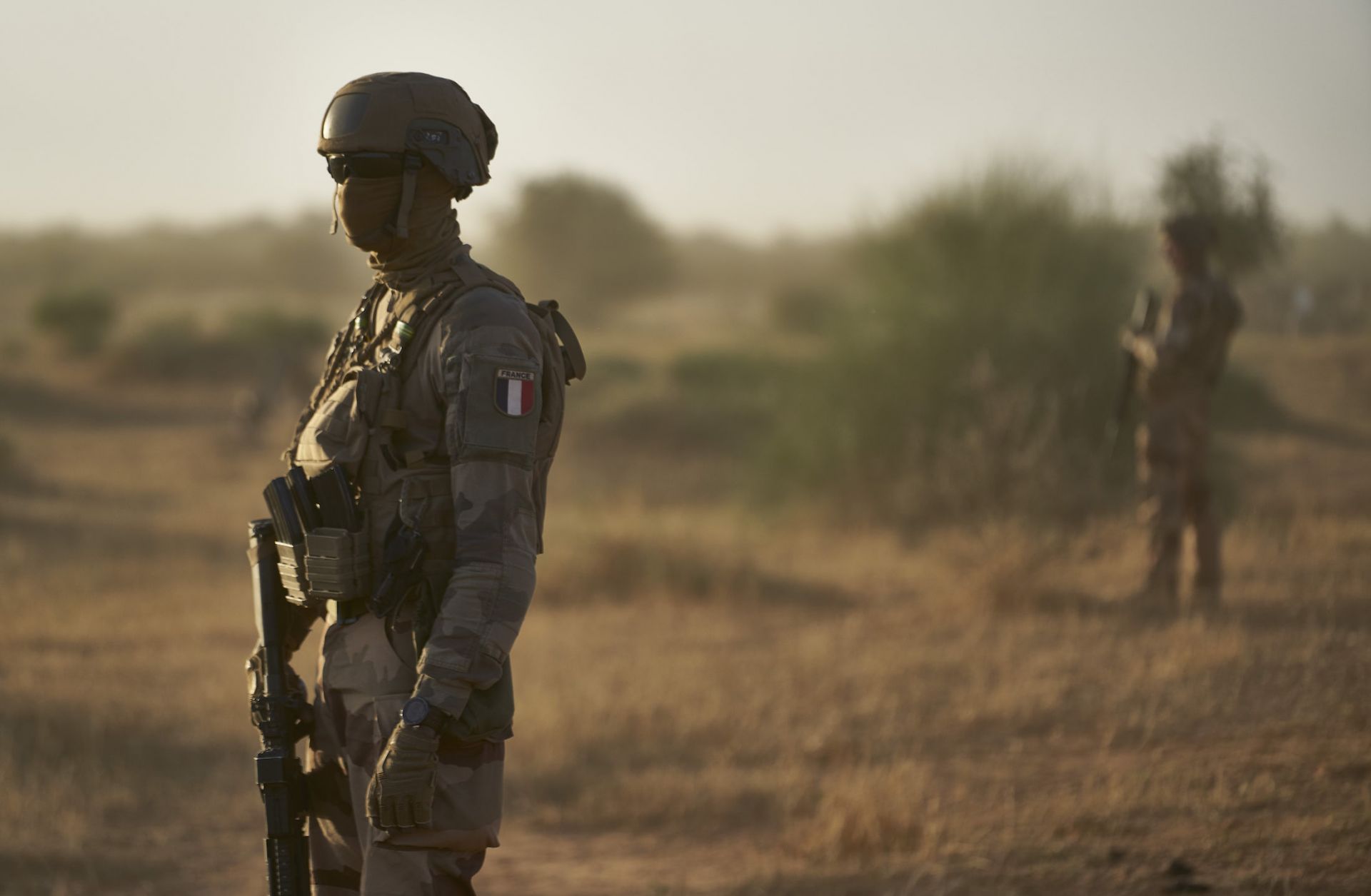 French soldiers monitor an area along Burkina Faso’s border with Mali and Niger on Nov. 10, 2019. 