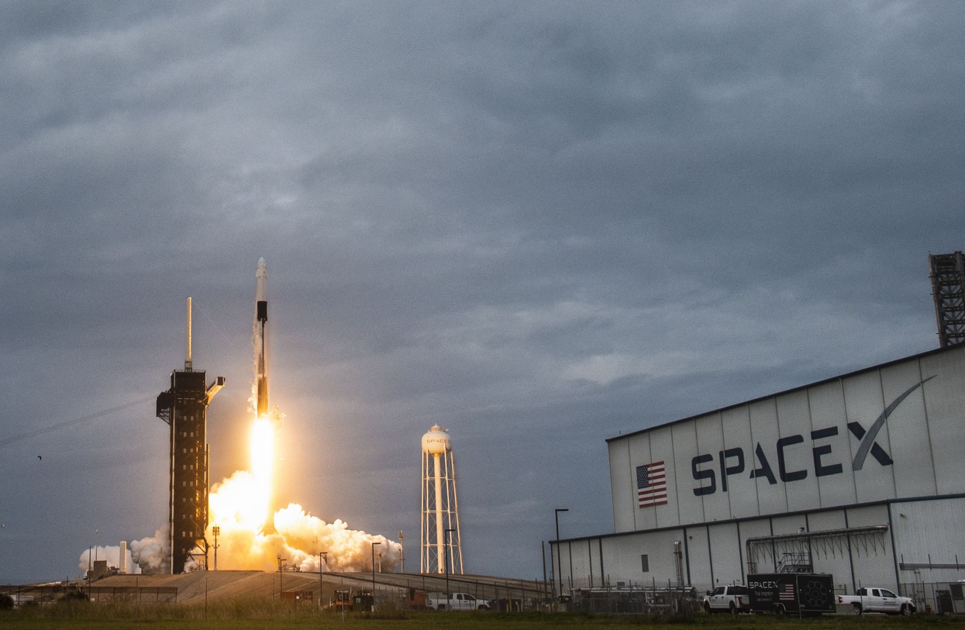 A SpaceX Falcon 9 rocket with its Crew Dragon capsule launches from Launch Complex 39A during Axiom's third private mission at the Kennedy Space Center in Cape Canaveral, Florida, on Jan. 18, 2024.