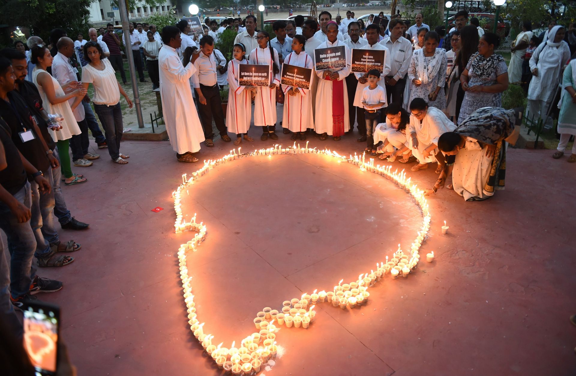 Candles in the shape of Sri Lanka on April 29 in Ahmedabad, India, honor the victims of the Easter bombings on the island. Candles in the shape of Sri Lanka on April 29 in Ahmedabad, India.