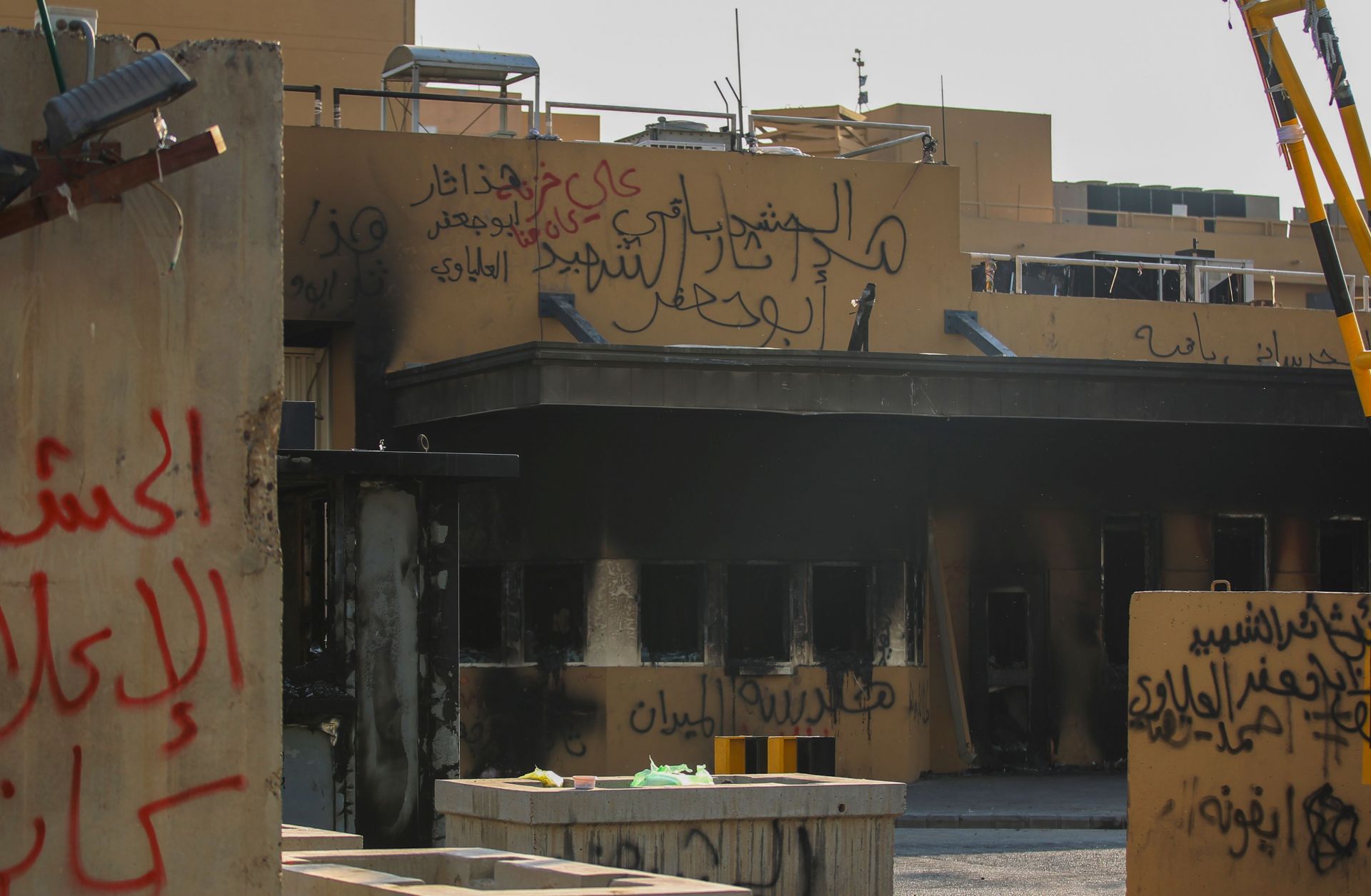 Whatever the final decision about U.S. troops in Iraq, the country is unlikely to escape the blowback from the wider U.S.-Iranian fight. The U.S. Embassy in Baghdad is seen on Jan. 2, 2020, following an attack on the facility.