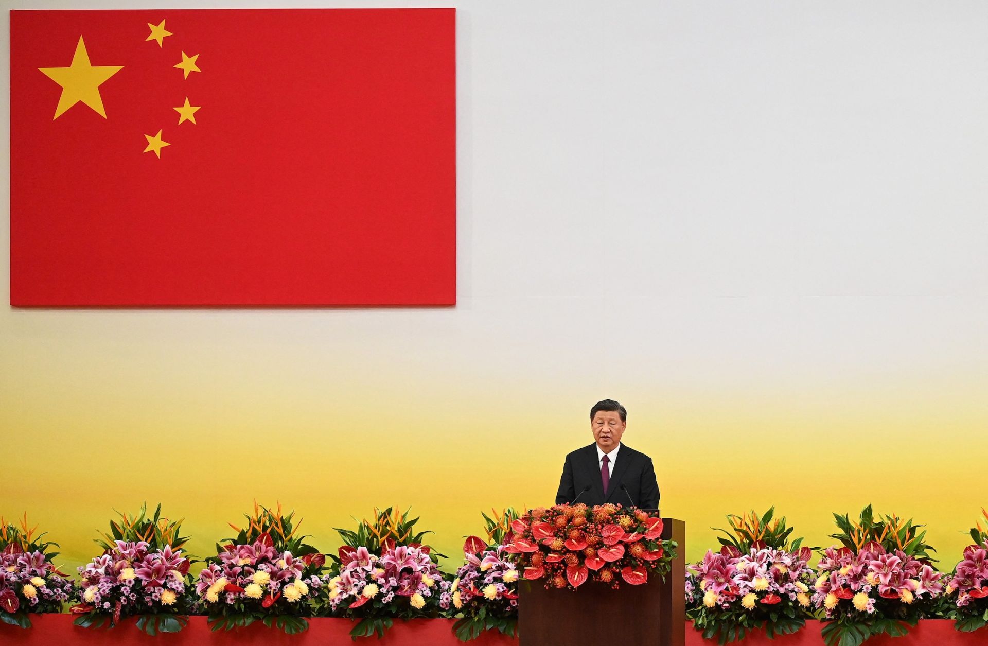 Chinese President Xi Jinping gives a speech in Hong Kong on July 1, 2022. 