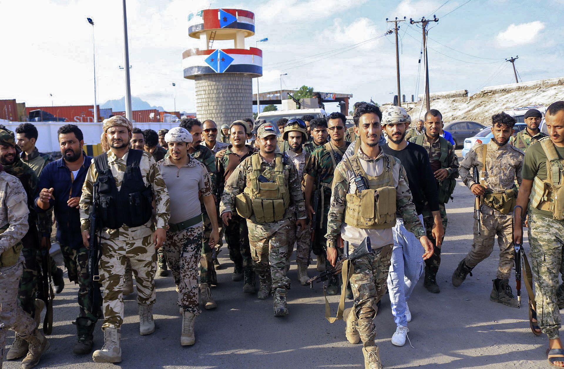 Fighters with Yemen's separatist Southern Transitional Council (STC) deploy in the city of Aden on April 26, 2020, after declaring self-rule of the country's south.