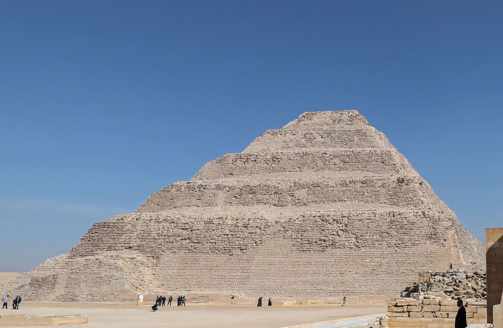 The steps of the pyramid of Djoser are seen in Egypt's Saqqara necropolis, south of the capital Cairo, on March 5, 2020. The steps of the pyramid of Djoser are seen in Egypt's Saqqara necropolis, south of the capital Cairo, on March 5, 2020.