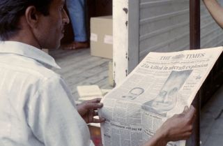 Photograph of newspaper reporting the crash of PAK-1