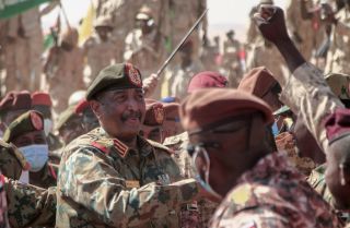 Sudanese Gen. Abdel Fattah al-Burhan on Dec. 8, 2021, in the Maaqil area of northern Nile River state.