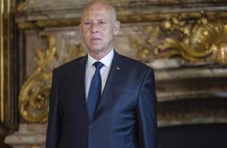 Tunisian President Kais Saied is seen at Belgium’s Royal Palace in Brussels on June 3, 2021. 