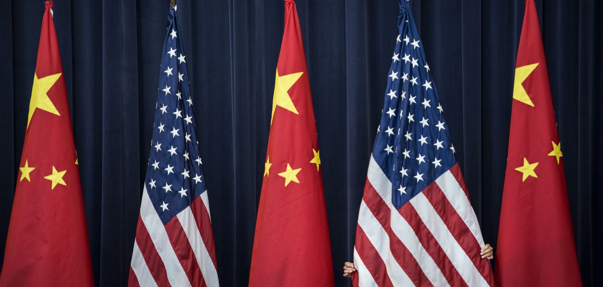 Picture of American and Chinese flags
