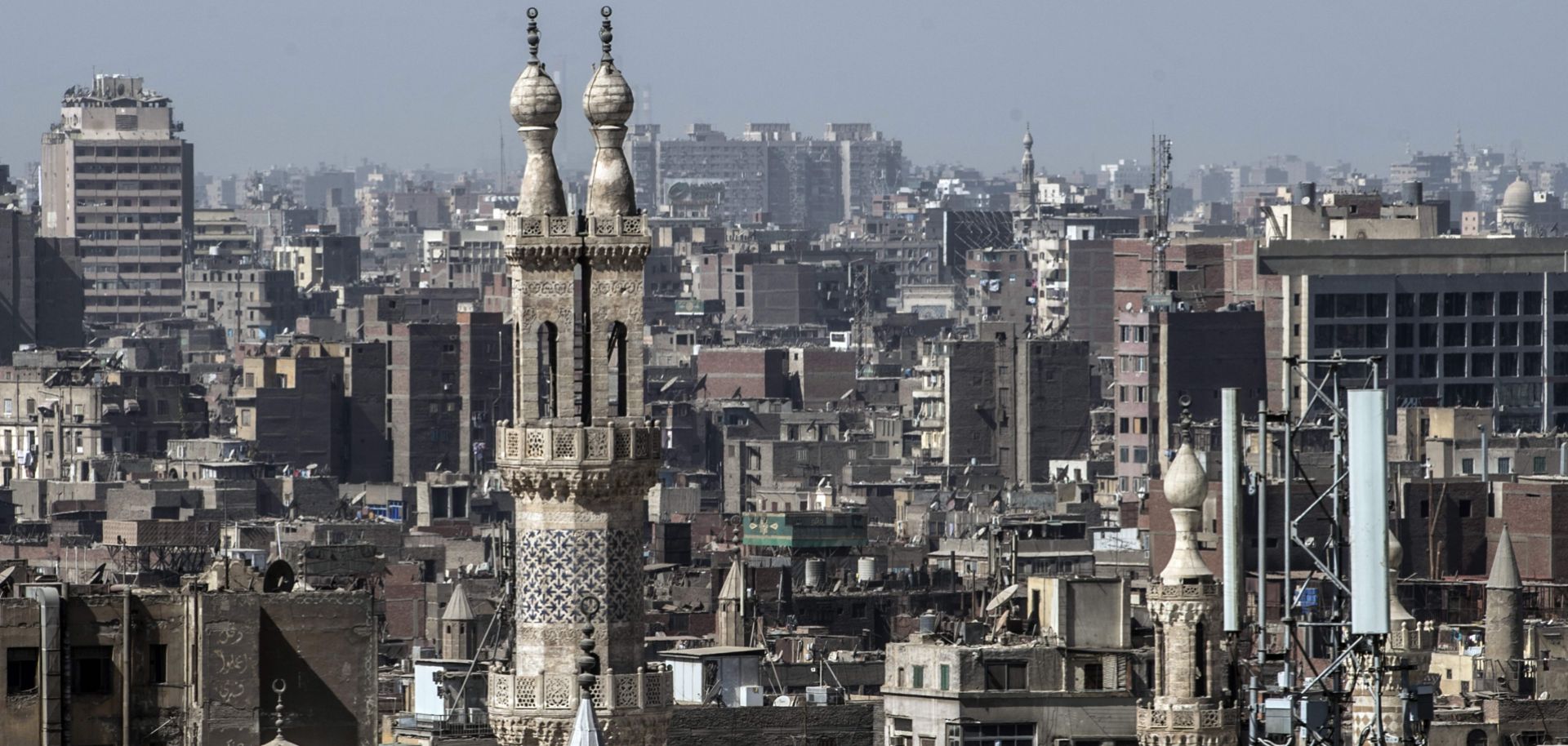 The minaret of al-Azhar Mosque in October 2018 in Cairo.
