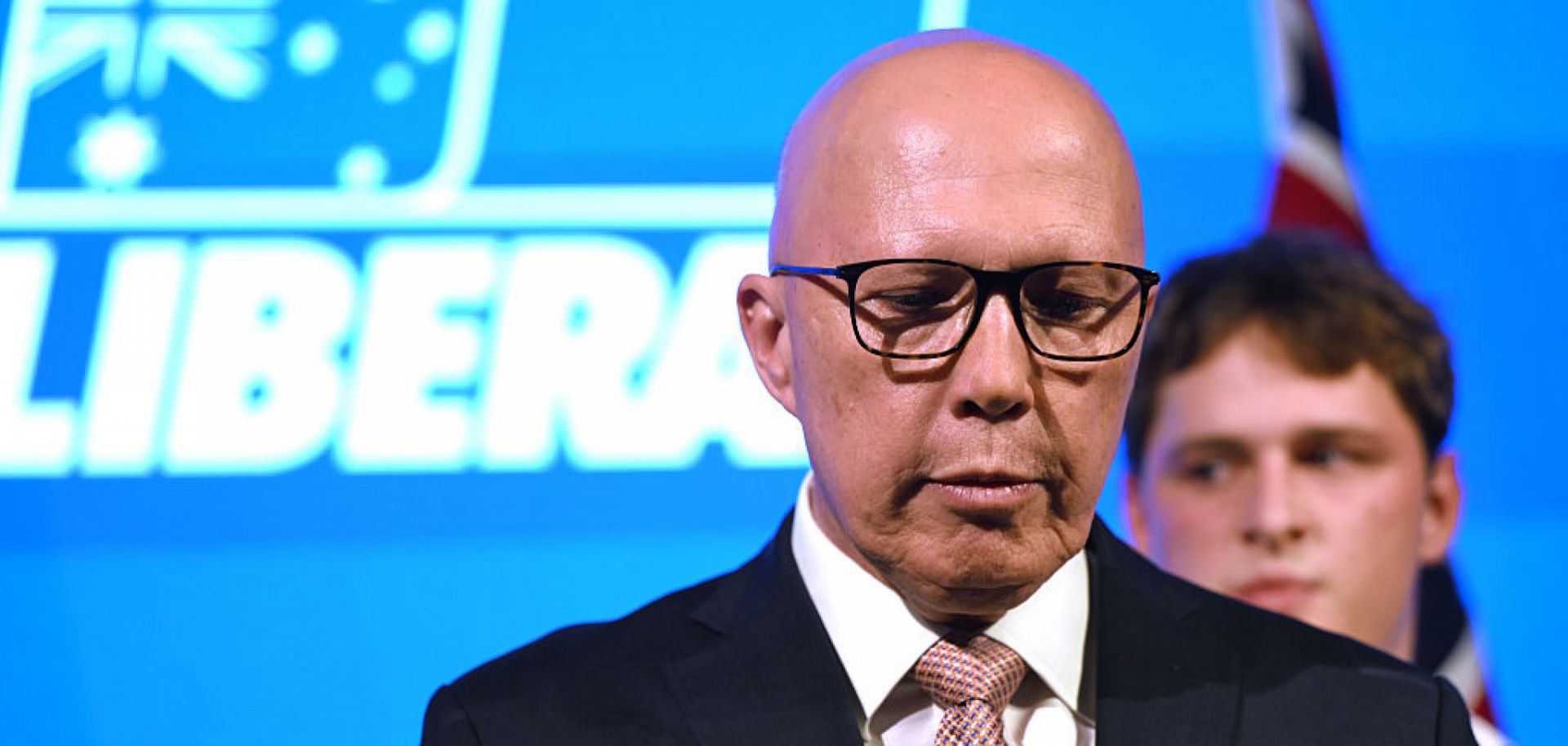 Opposition Leader Peter Dutton concedes defeat during a Liberal Party election night event on May 3, 2025, in Brisbane, Australia. 