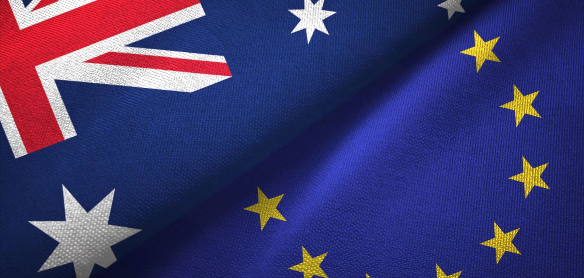 European Union and Australian flags together.
