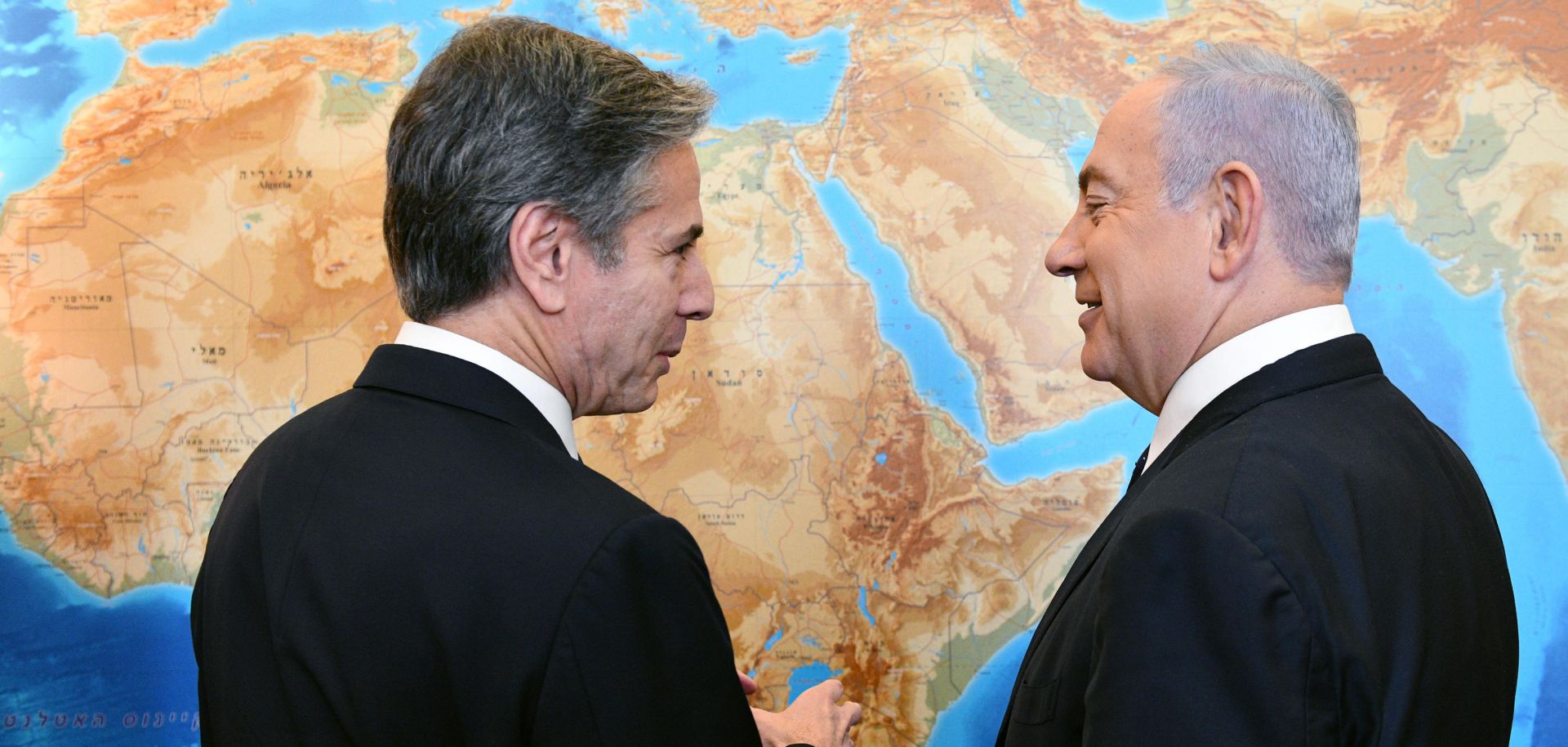 U.S. Secretary of State Antony Blinken (L) and Israeli Prime Minister Benjamin Netanyahu on May 25, 2021, in Jerusalem.