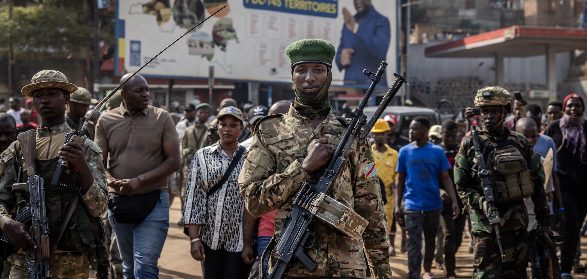 Members of the M23 rebel group are seen in Bukavu, eastern Congo, after the takeover of the city on Feb. 20, 2025.