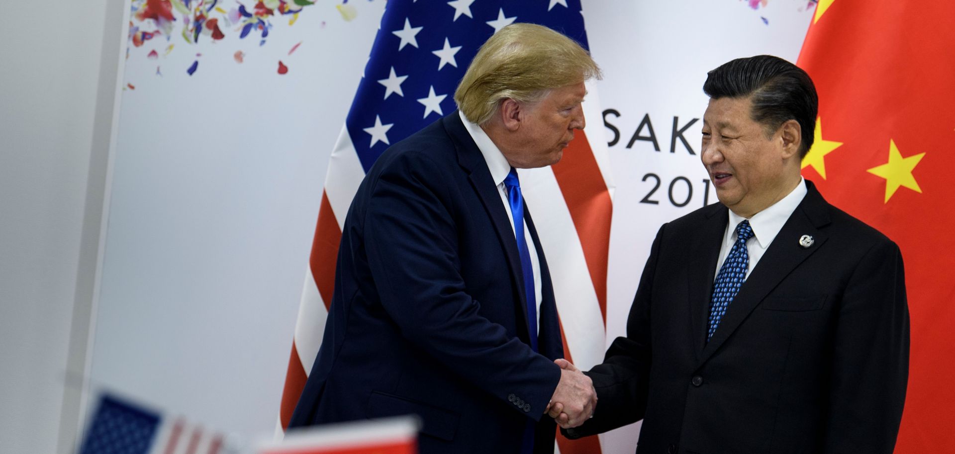 U.S. President Donald Trump and Chinese President Xi Jinping meet during the G-20 summit in Osaka, Japan, on June 29, 2019.