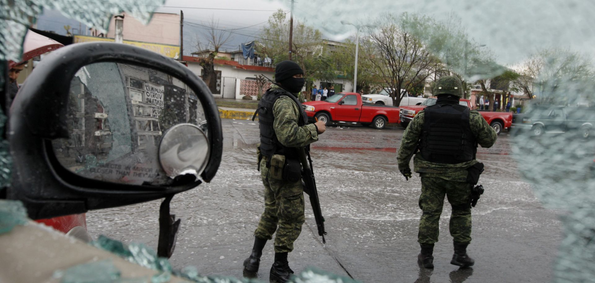 Soldiers in February 2012 in Monterrey, Mexico, at the scene of drug violence.